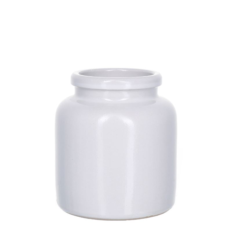 270 ml stoneware jar, ceramic, white, closure: slip lid