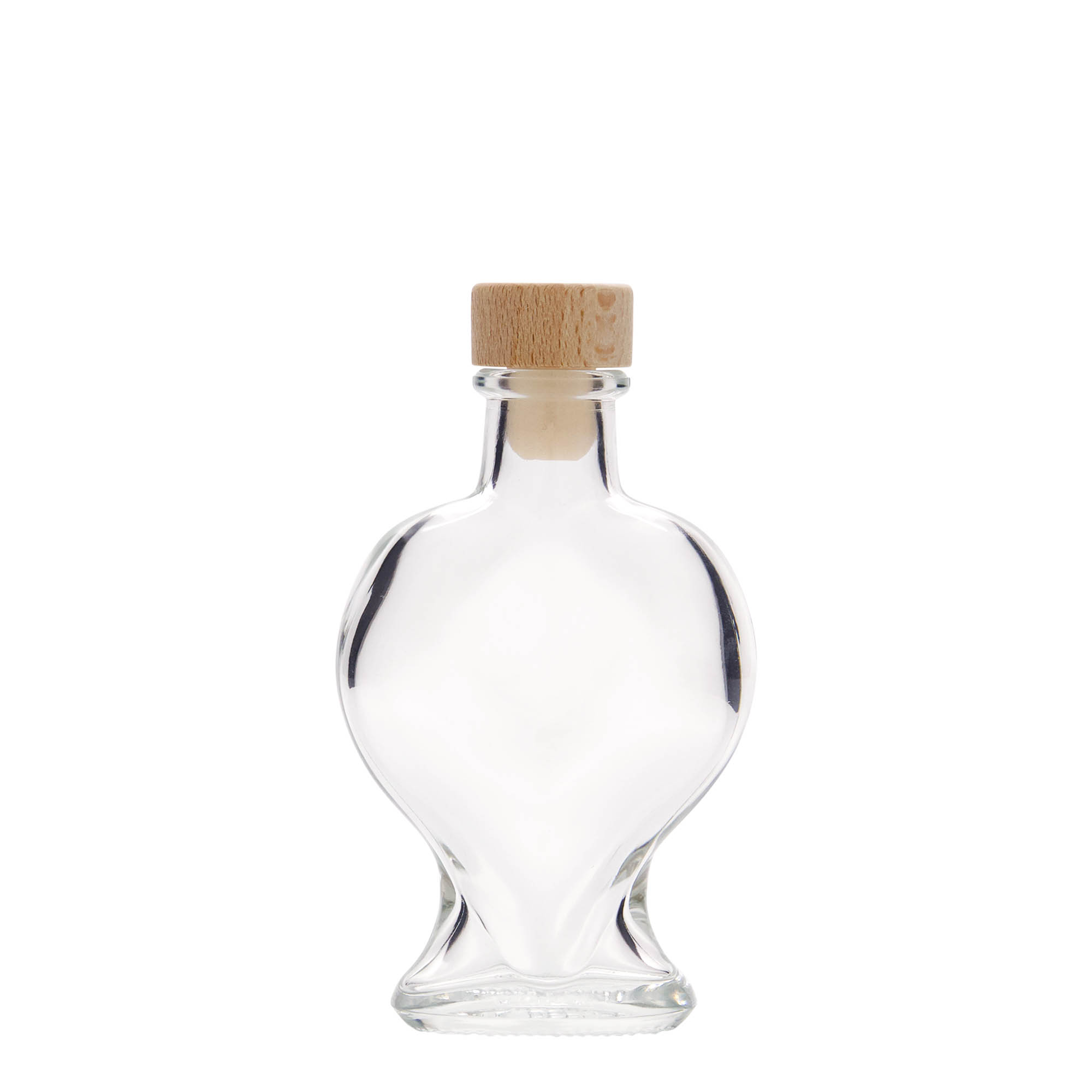 100 ml glass bottle 'Heart', closure: cork