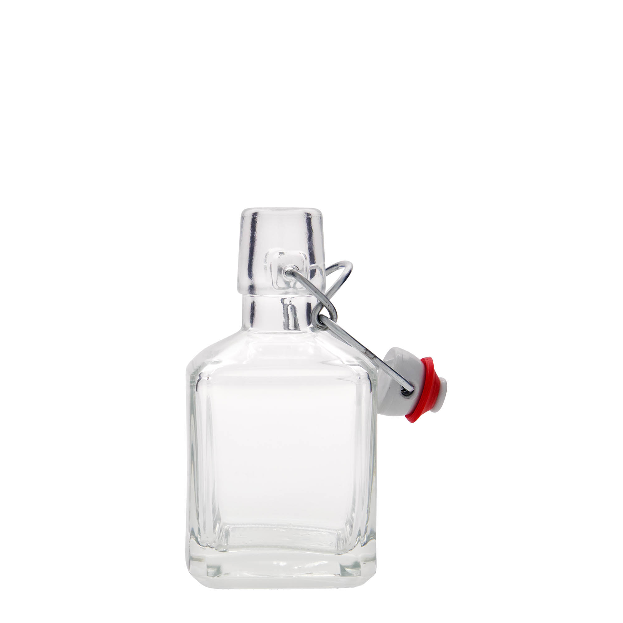 200 ml glass bottle 'Kubica', square, closure: swing top