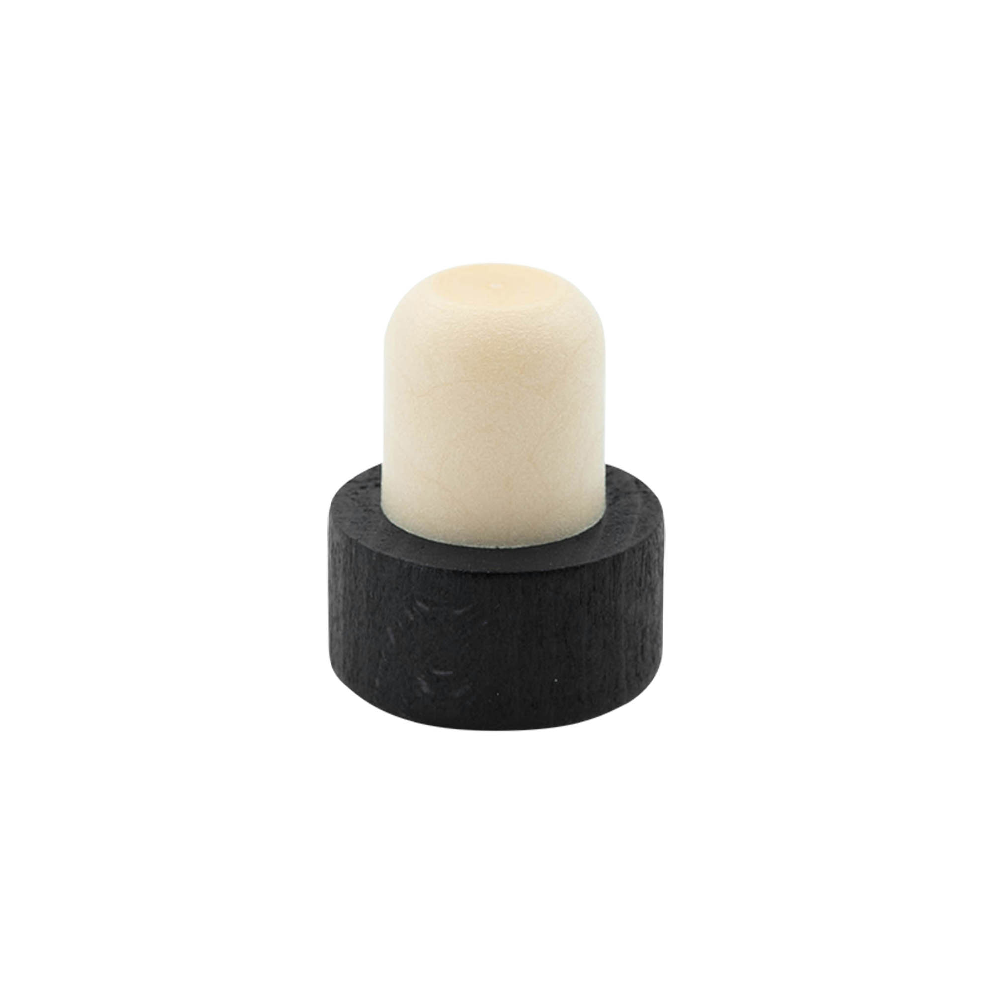 19 mm mushroom cork, wood, black, for opening: cork