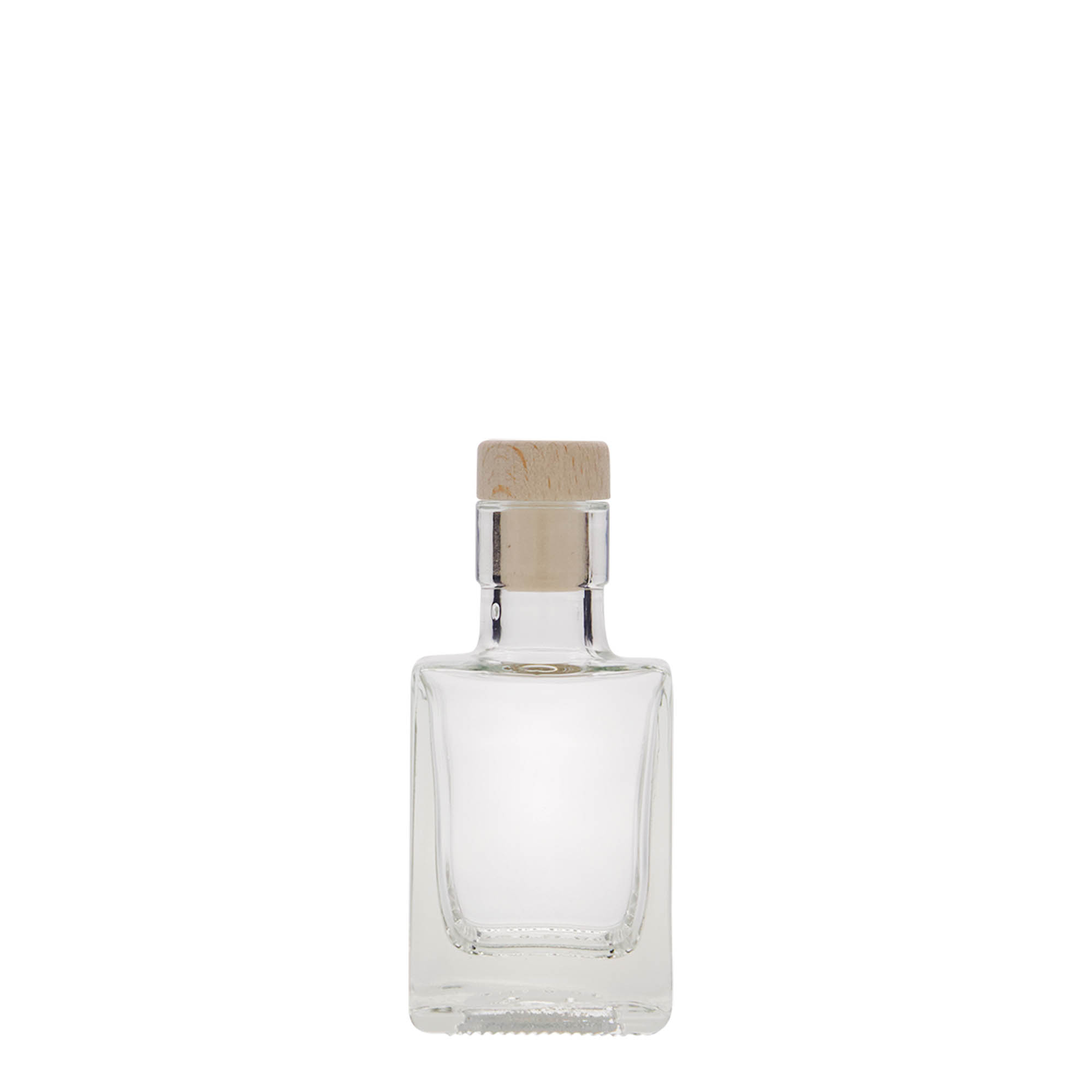 50 ml glass bottle 'Cube', square, closure: cork