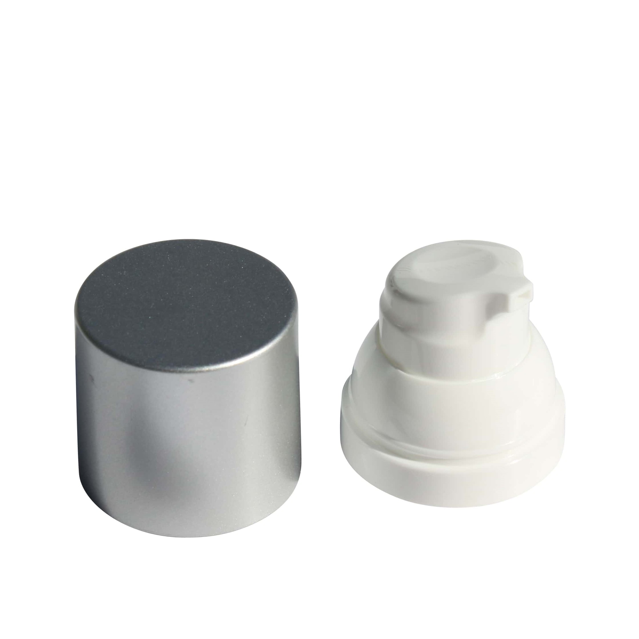 Airless dispenser pump head 'Mezzo', PP plastic, silver