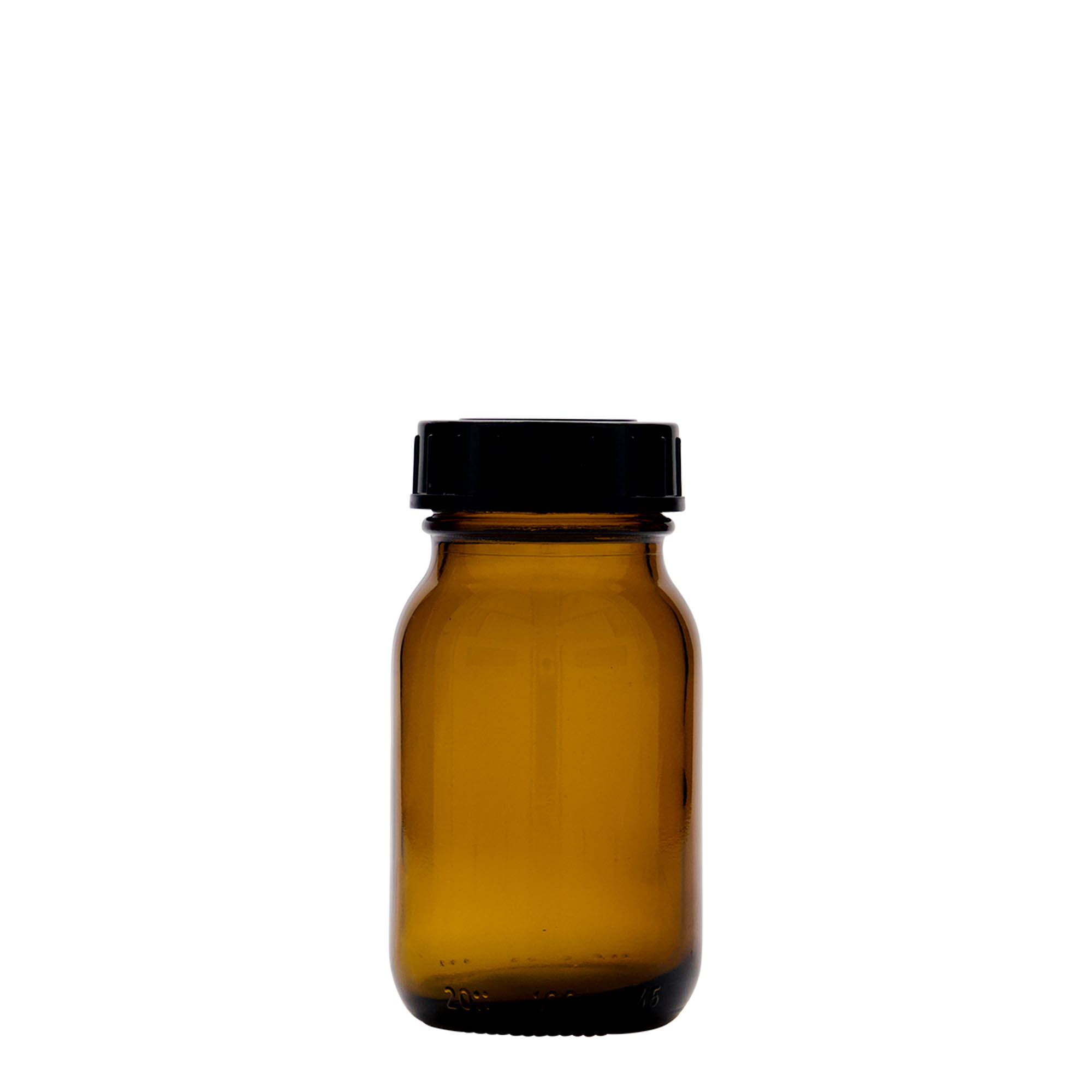 100 ml wide mouth jar, brown, closure: DIN 40