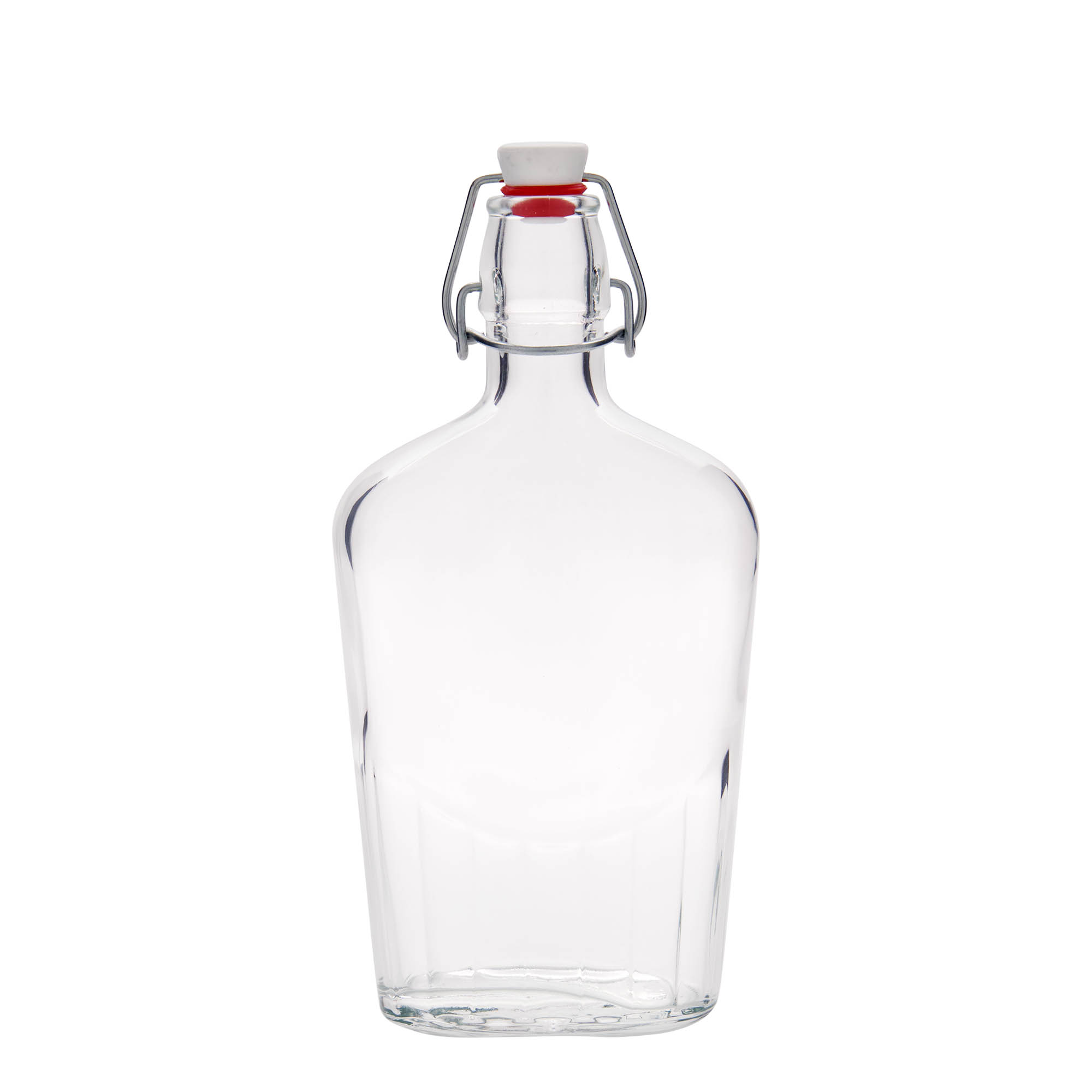 500 ml glass bottle 'Fiaschetta', oval, closure: swing top