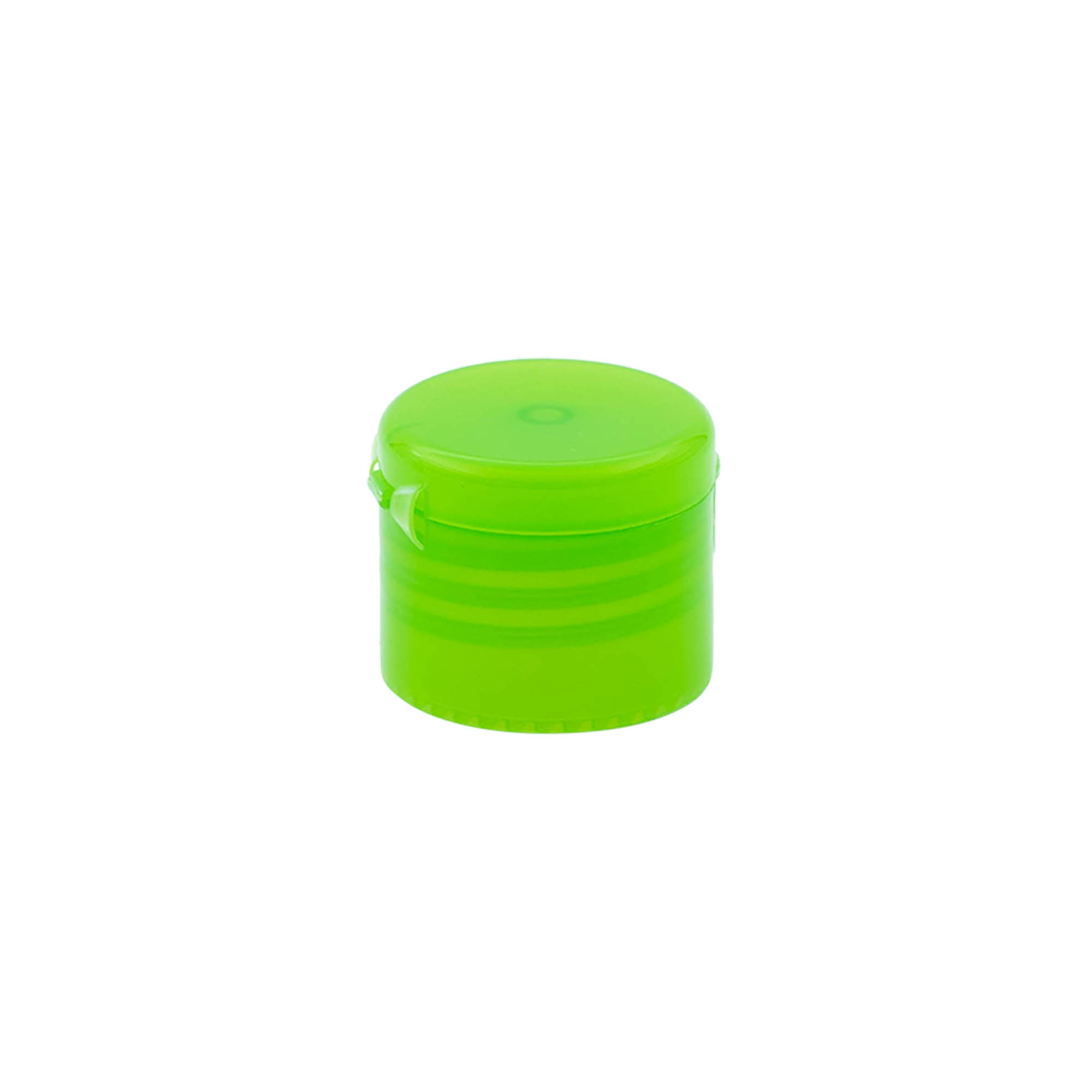 Hinged screw cap, PP plastic, green, for opening: GPI 24/410