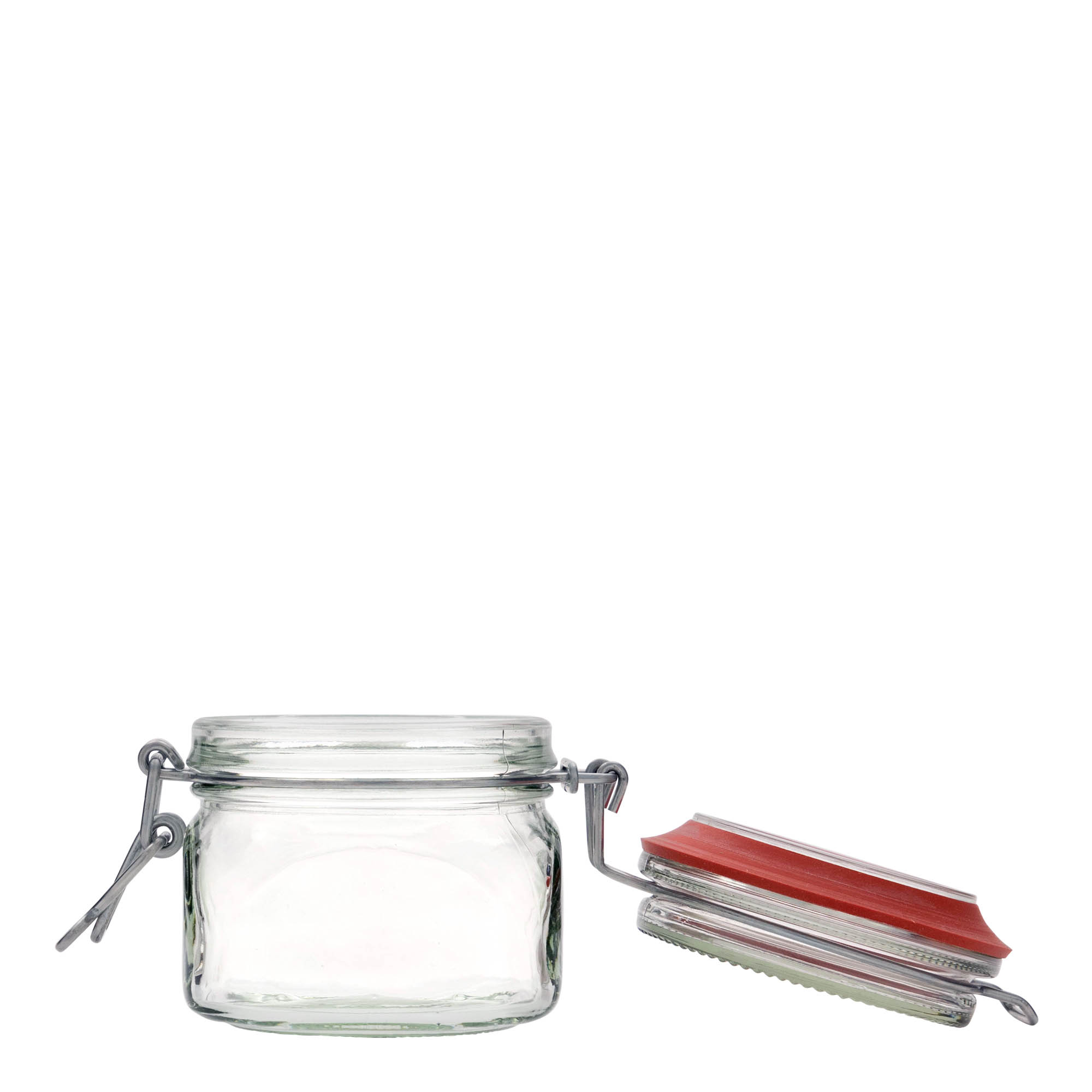 314 ml clip top jar, square, closure: clip top