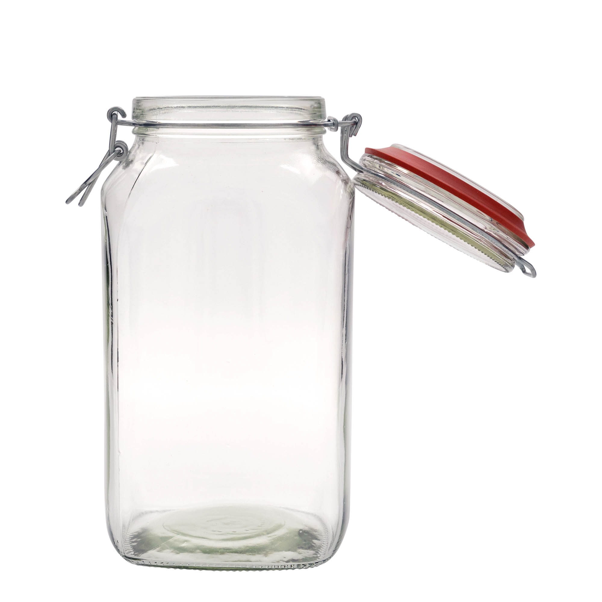 2,590 ml clip top jar, square, closure: clip top