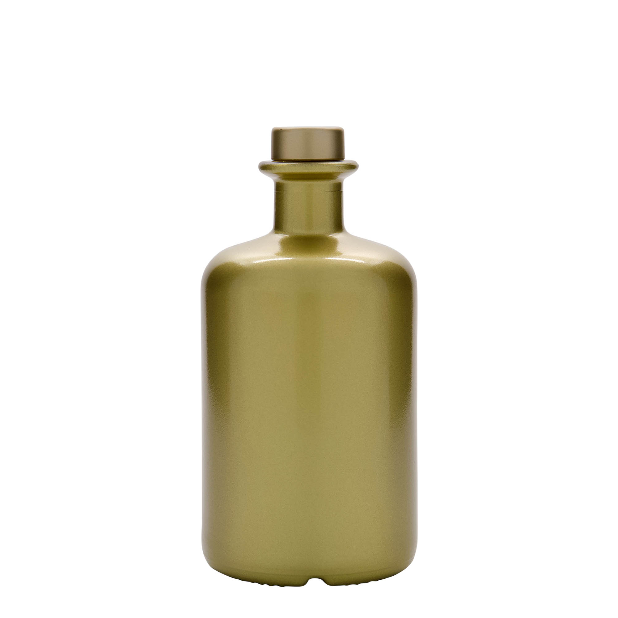 500 ml glass apothecary bottle, gold, closure: cork