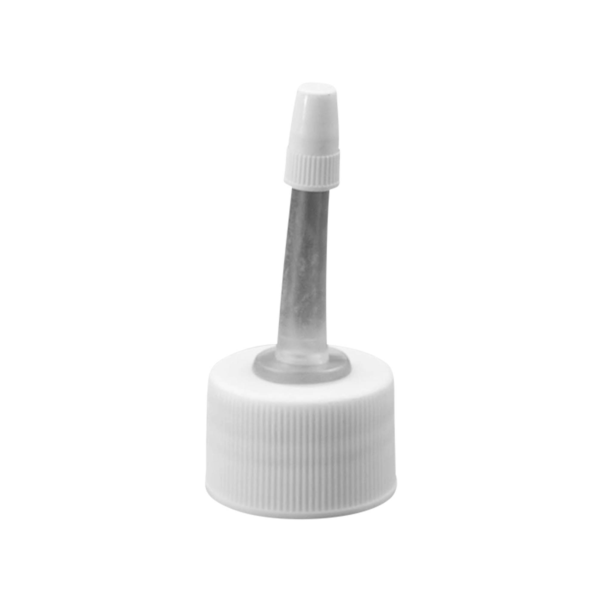 Screw cap with applicator, PP plastic, white, for opening: GPI 24/410