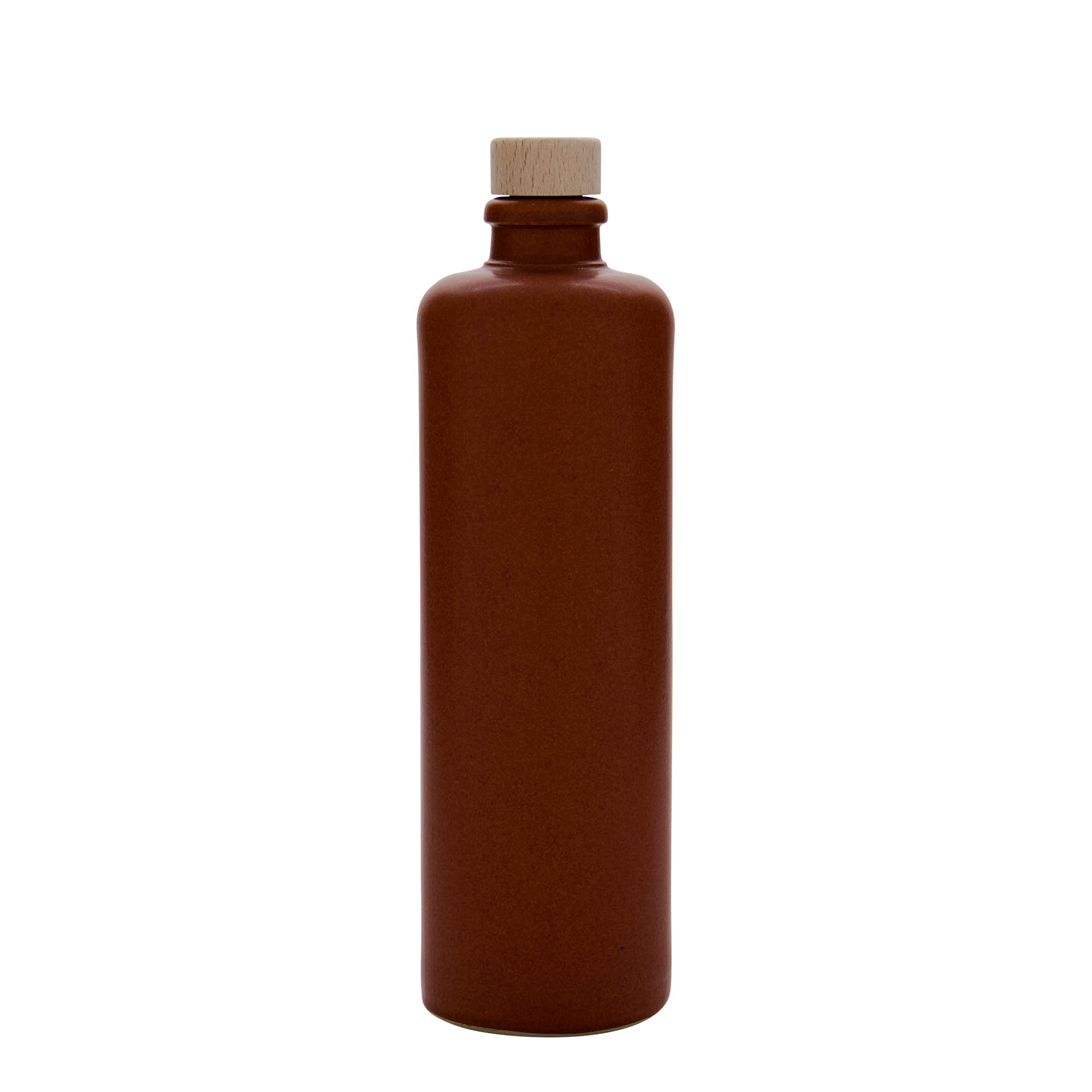 500 ml earthen jug, stoneware, red/brown, closure: cork