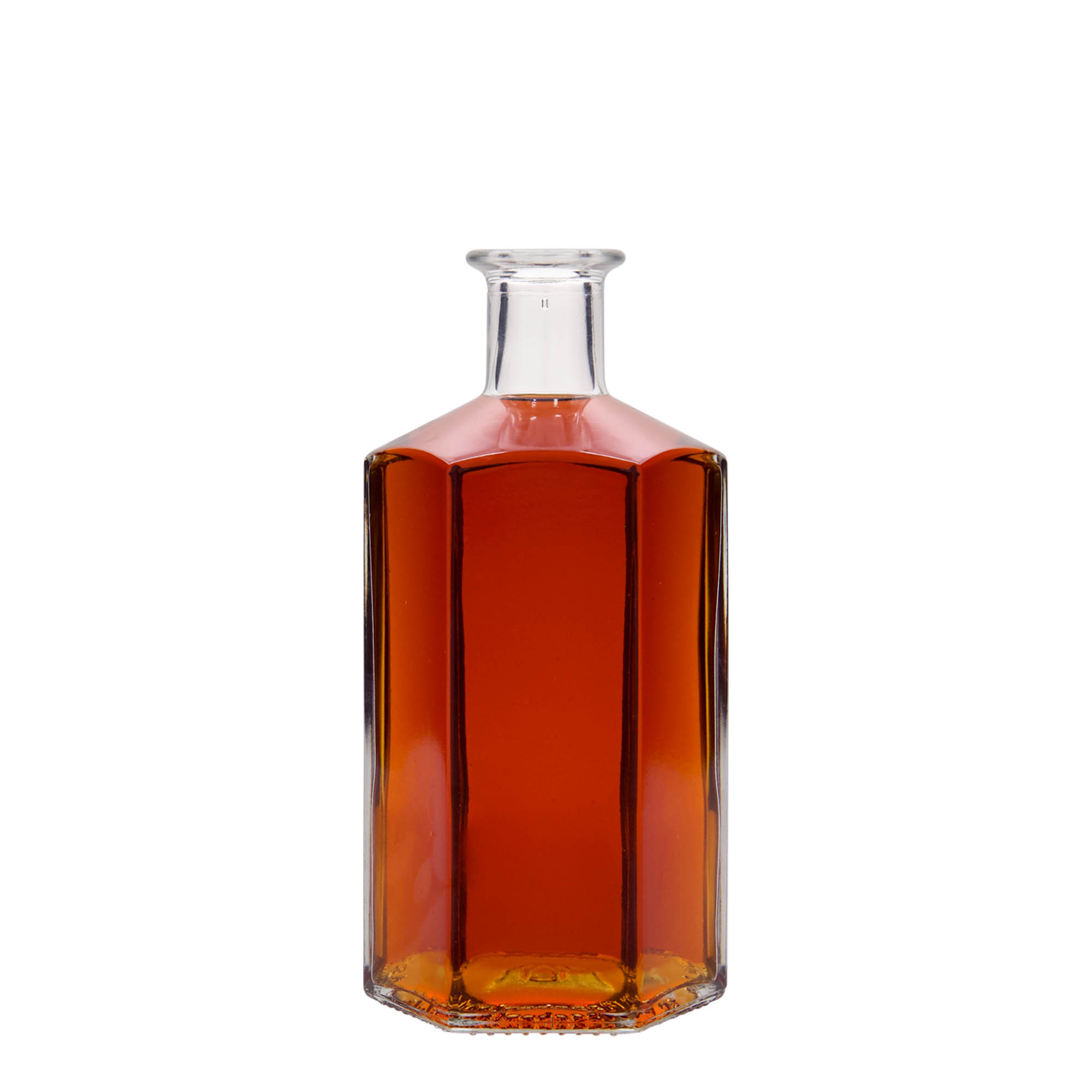 500 ml glass apothecary bottle 'Jimmy', hexagonal, closure: cork