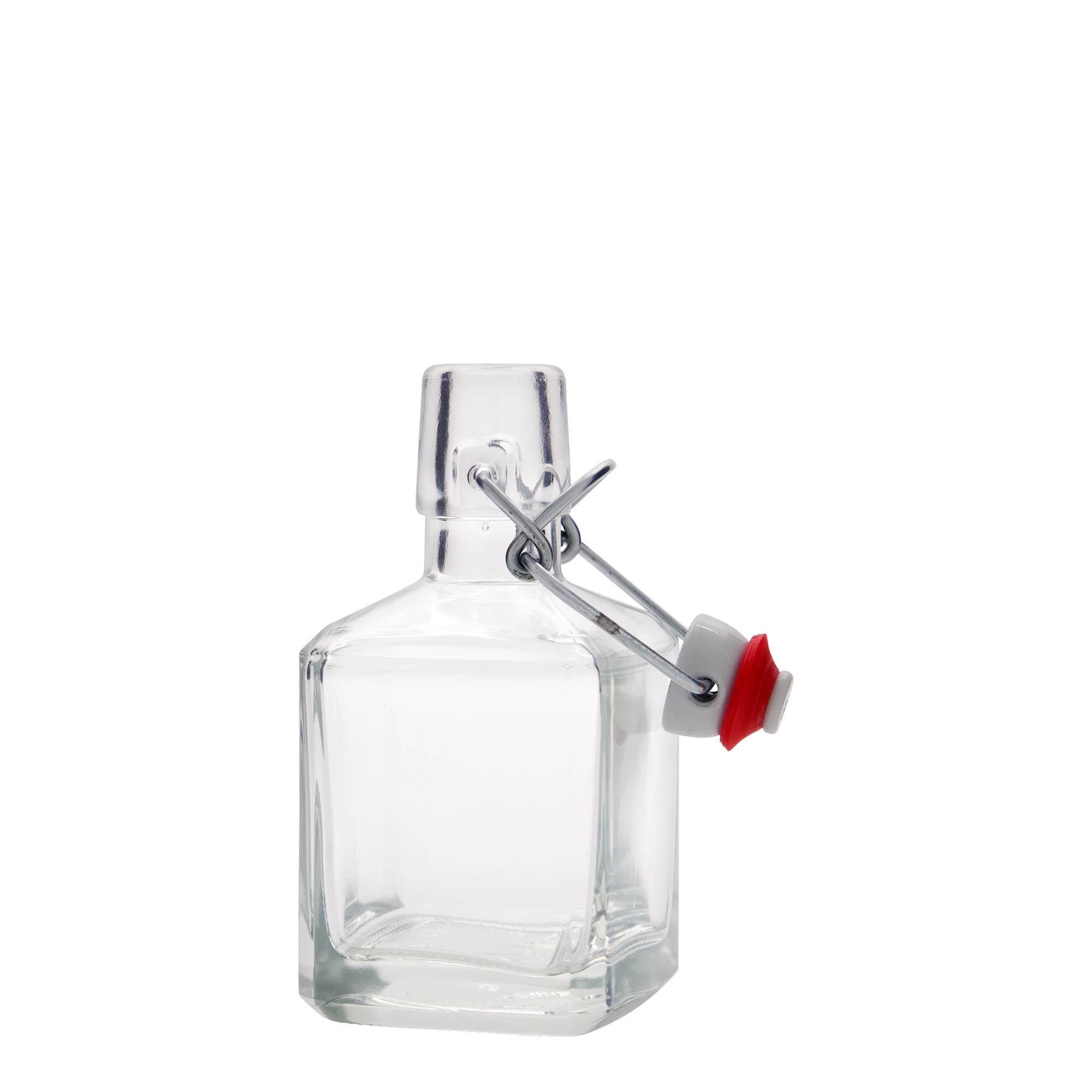 200 ml glass bottle 'Kubica', square, closure: swing top