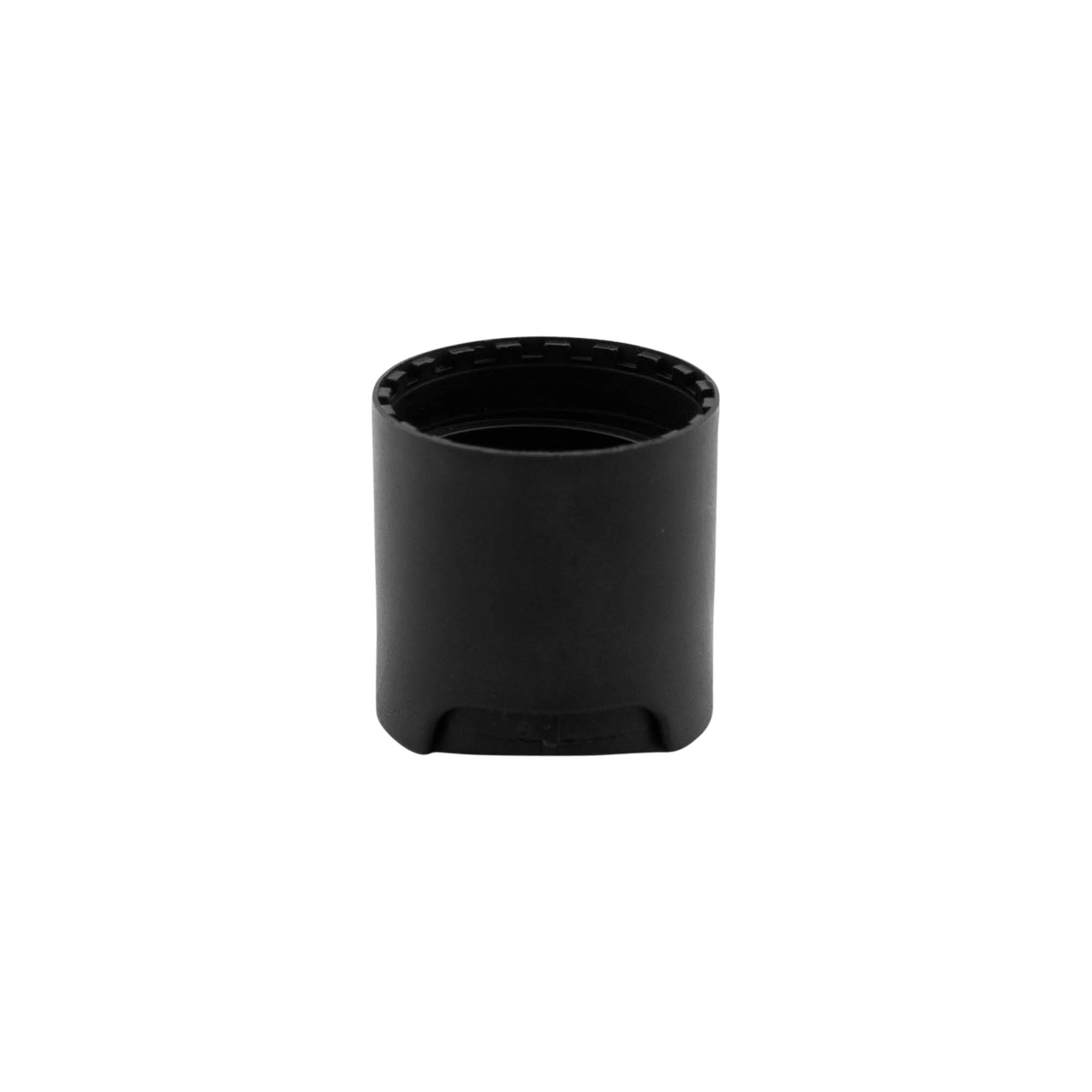 Screw cap with disc top, PP plastic, black, for opening: GPI 24/410