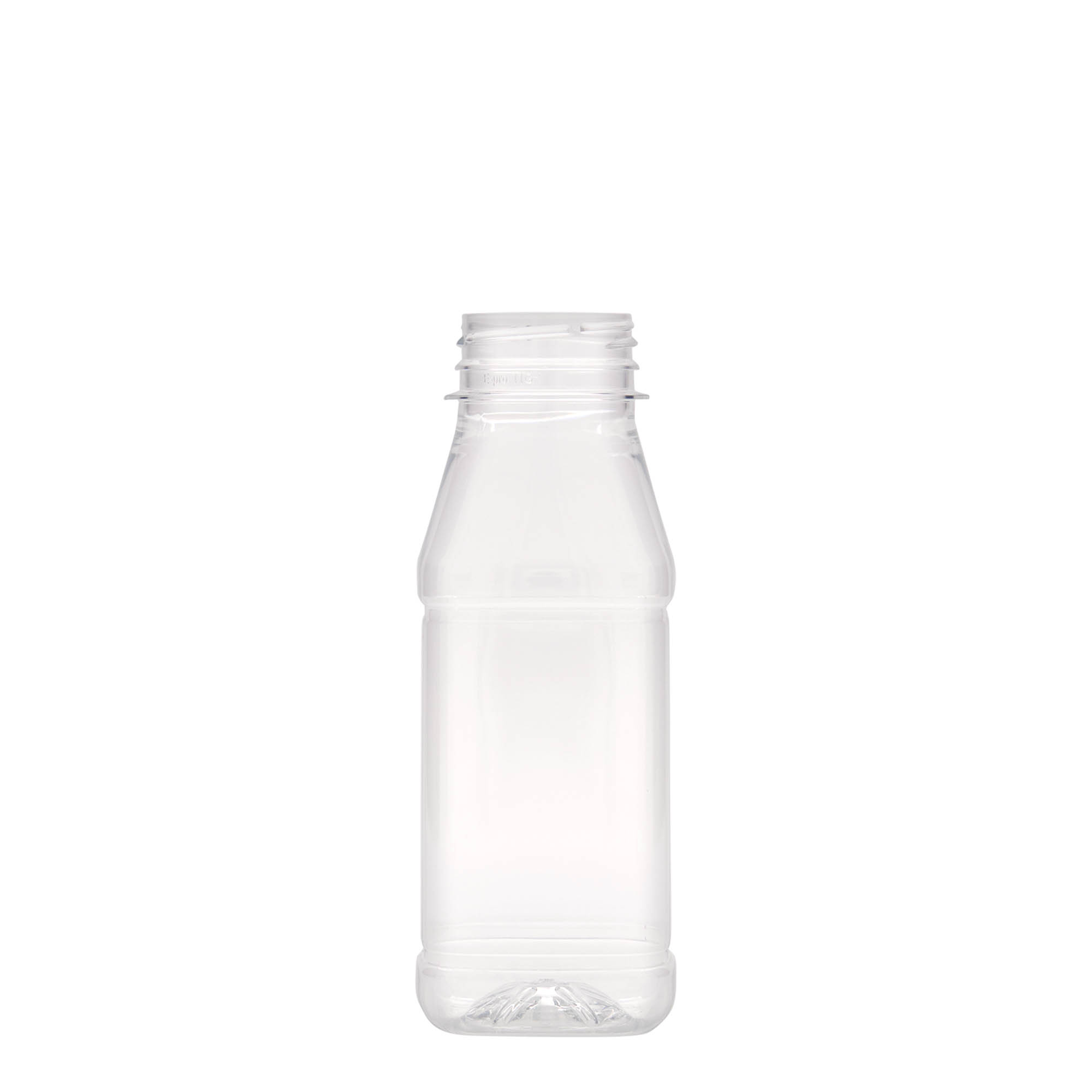 250 ml PET bottle 'Milk and Juice Carré', square, plastic, closure: 38 mm