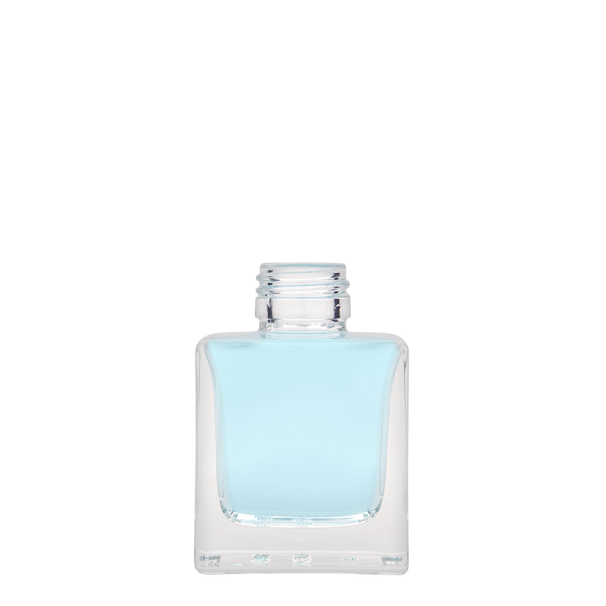 100 ml glass bottle 'Cube', square, closure: PP 28