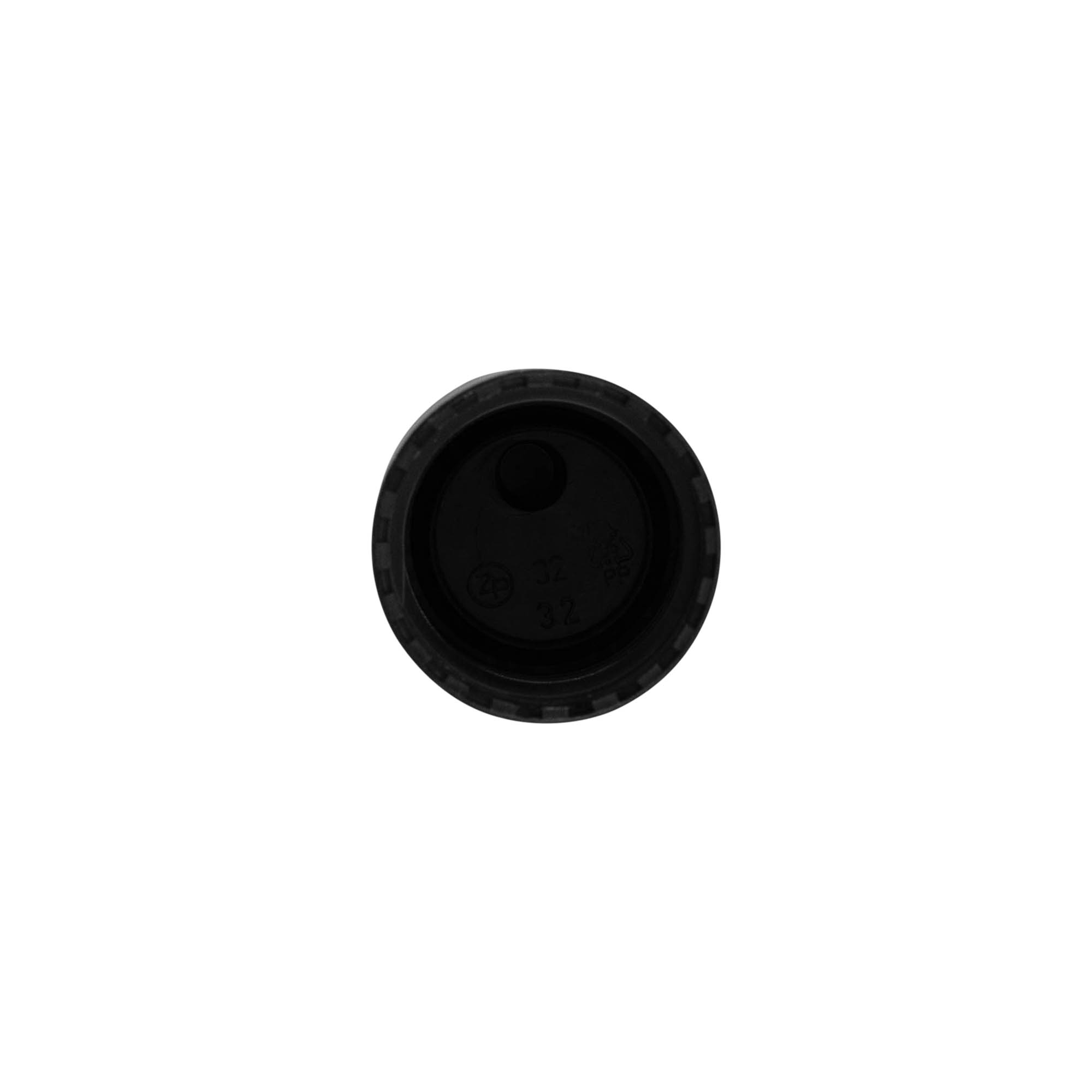 Screw cap with disc top, PP plastic, black, for opening: GPI 24/410