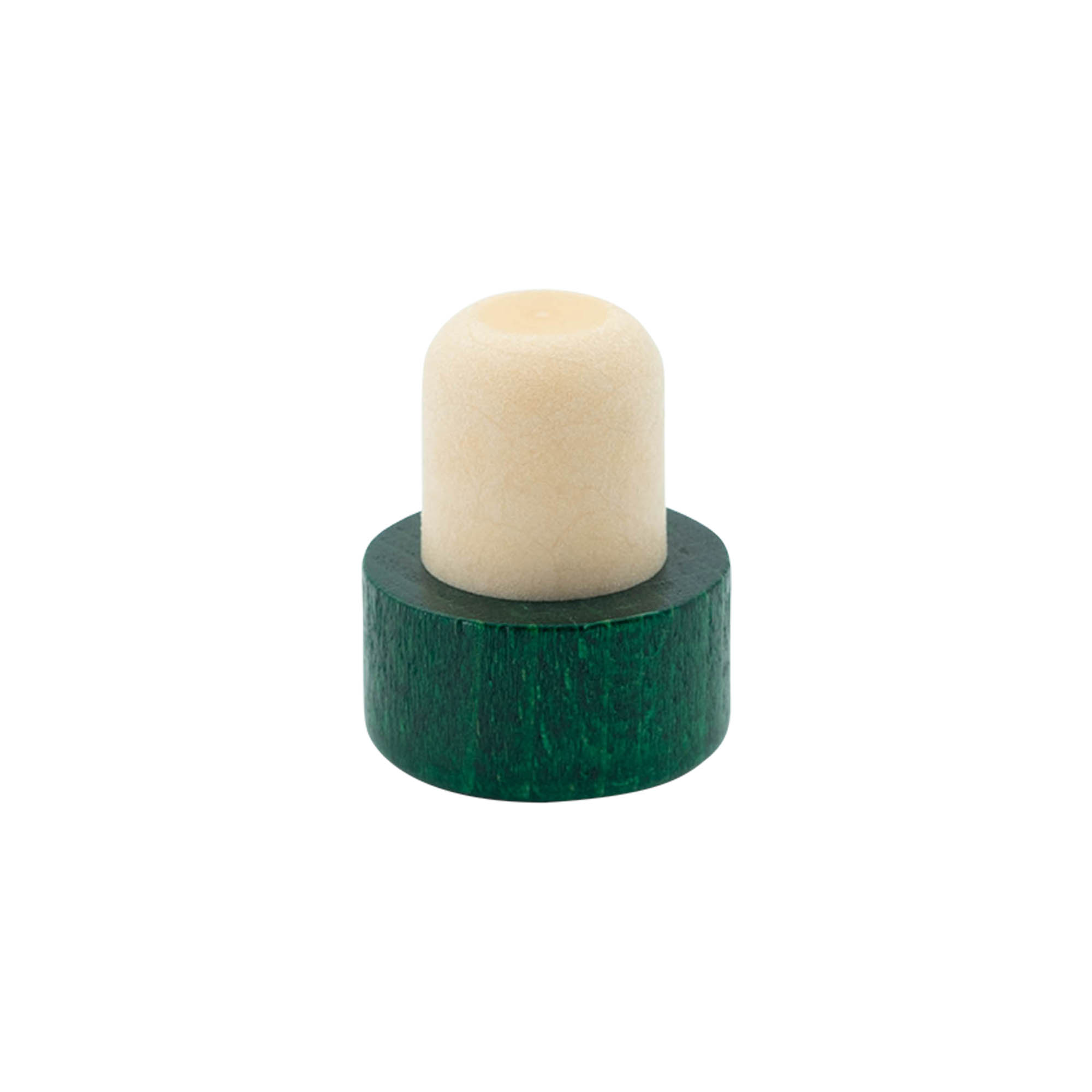 19 mm mushroom cork, wood, green, for opening: cork