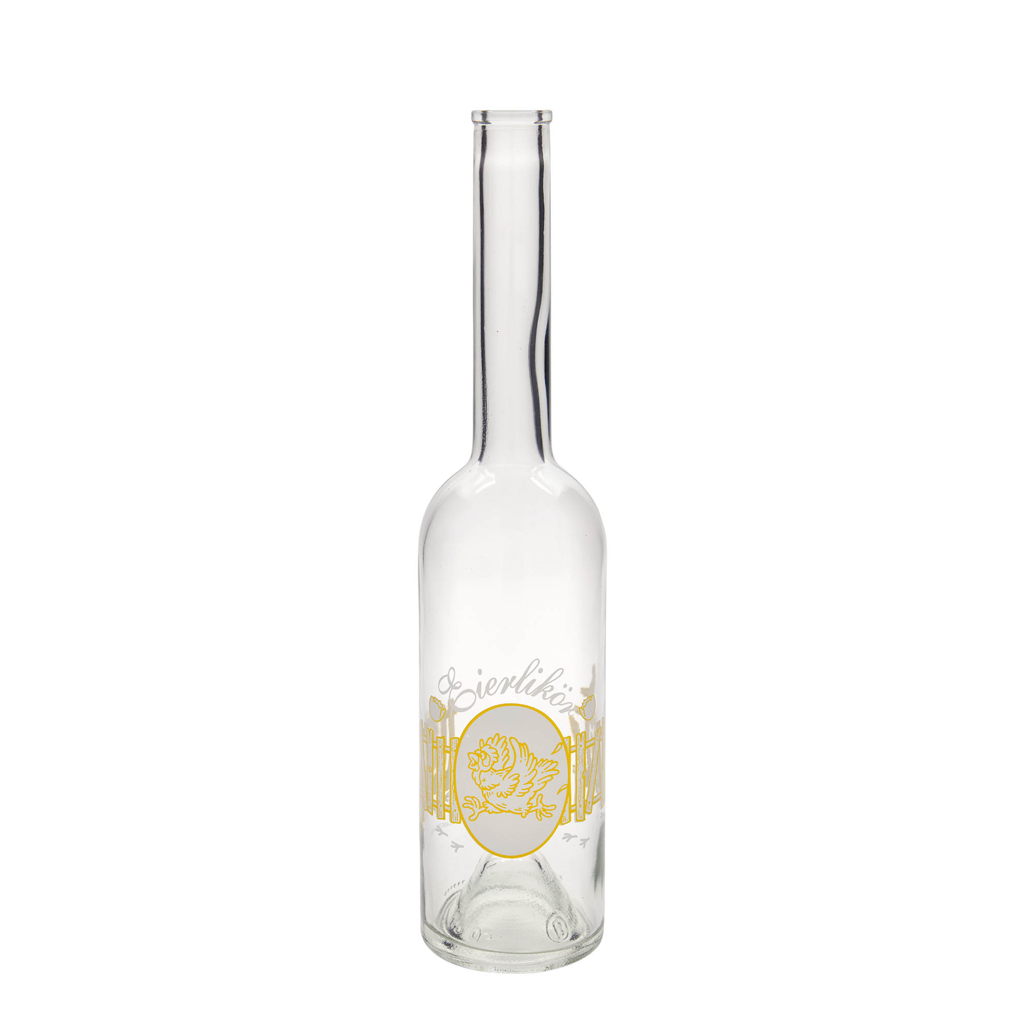 500 ml glass bottle 'Opera', print: egg liqueur, closure: cork