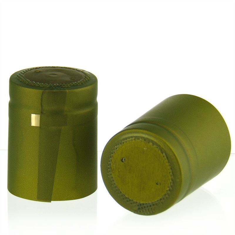 Heat shrink capsule 32x41, PVC plastic, olive green