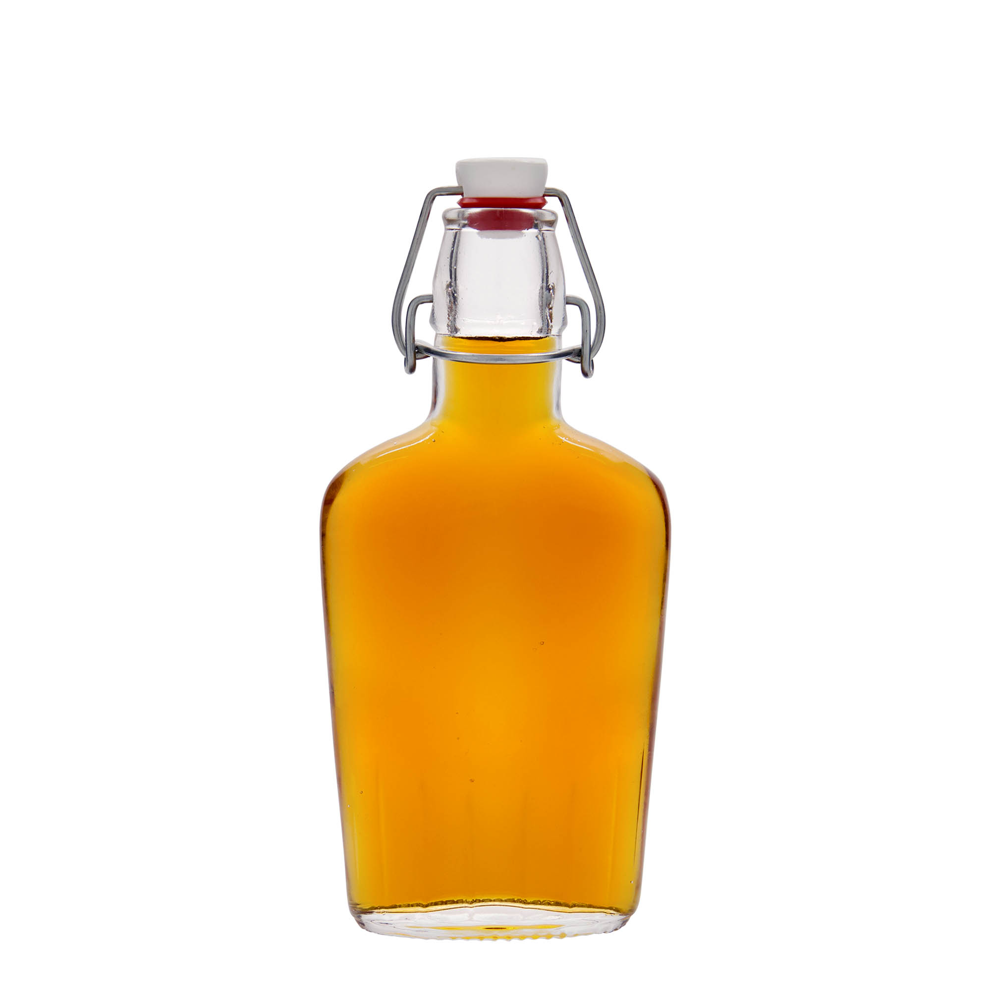 250 ml glass bottle 'Fiaschetta', oval, closure: swing top