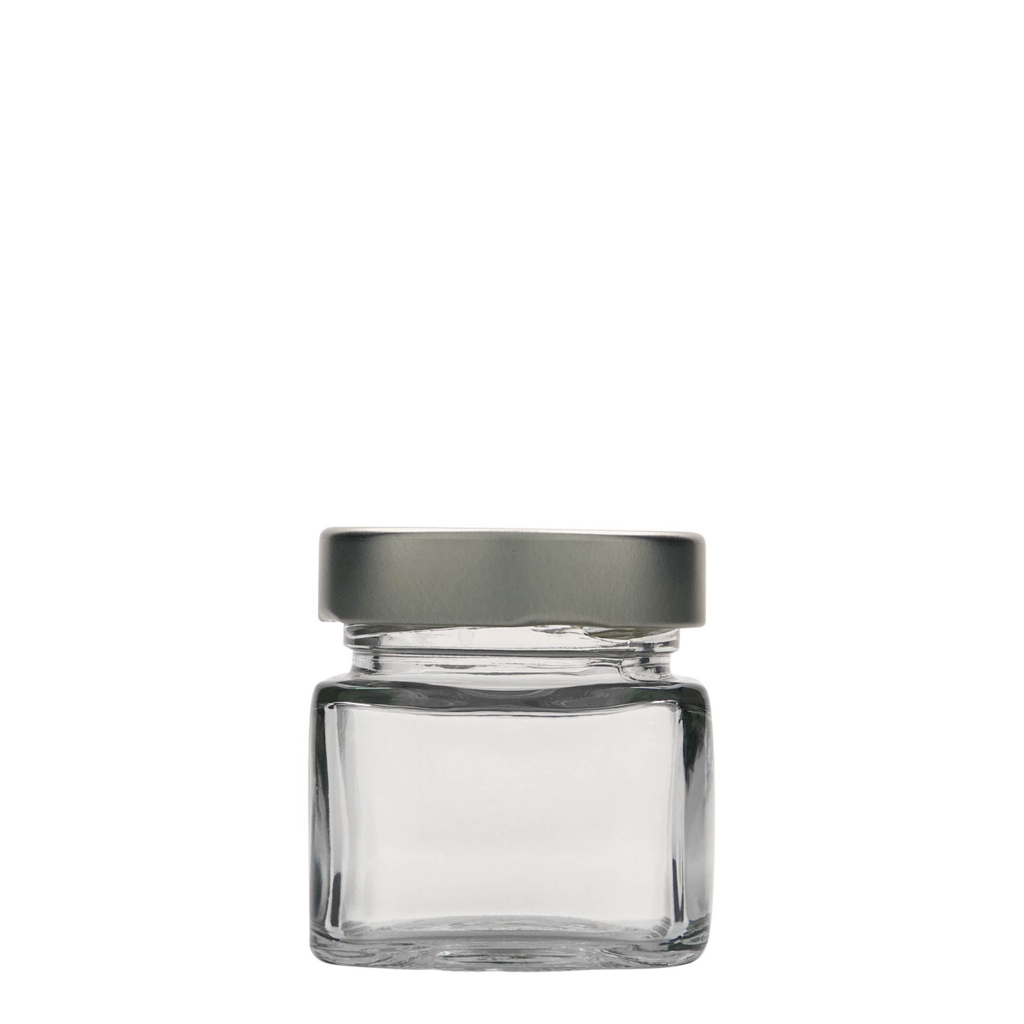 106 ml square jar 'Ikarus', closure: deep twist off (DTO 58)