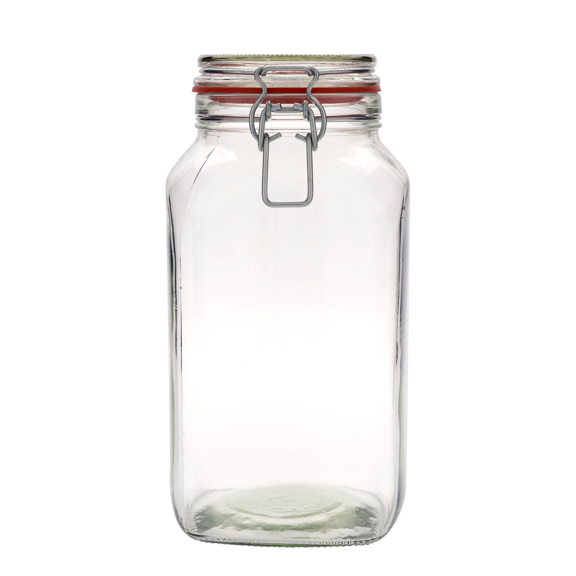 2,590 ml clip top jar, square, closure: clip top