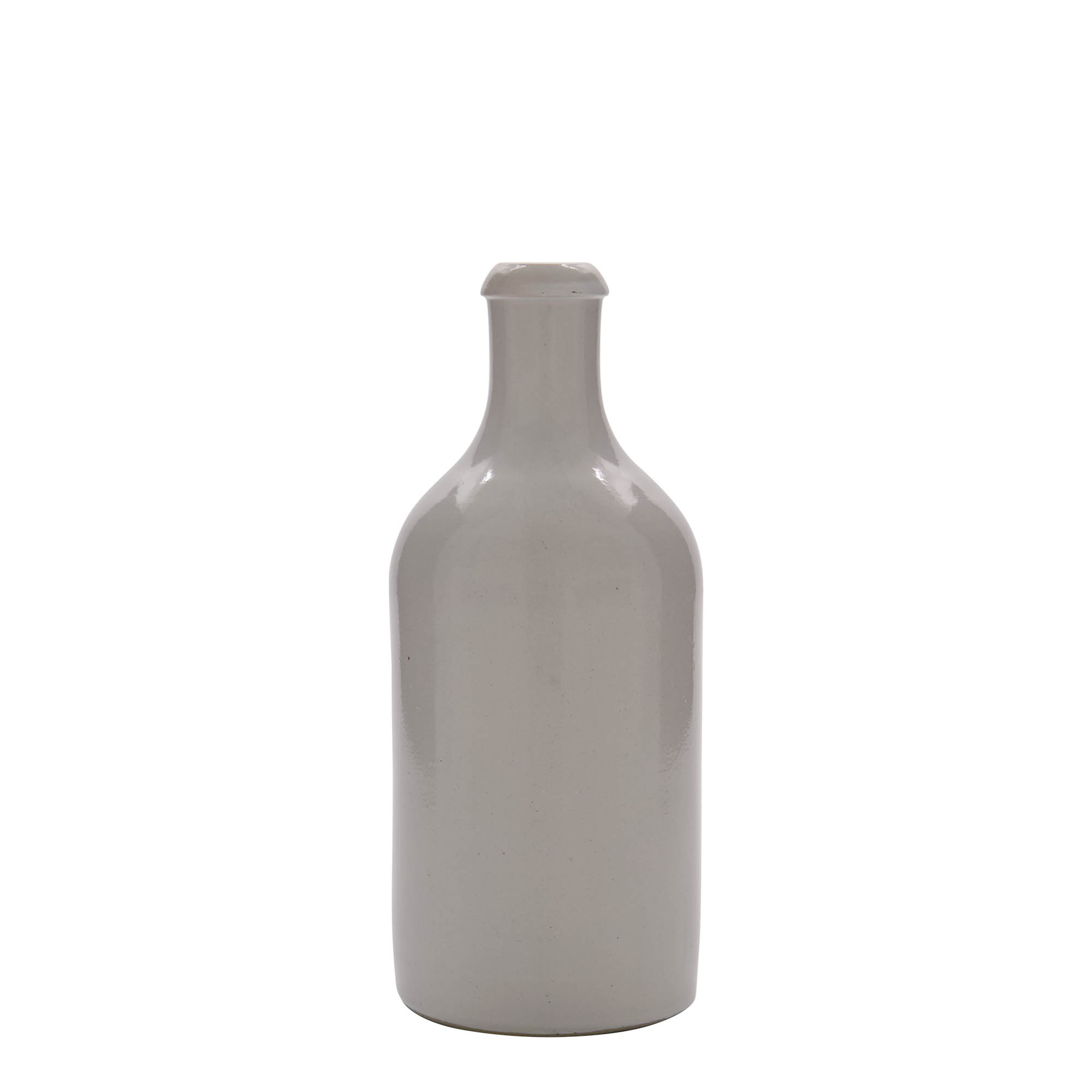 500 ml earthen jug, stoneware, white, closure: cork