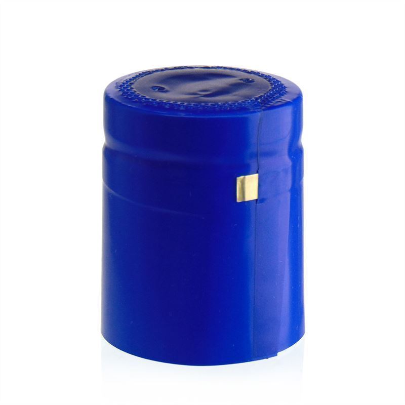 Heat shrink capsule 32x41, PVC plastic, blue