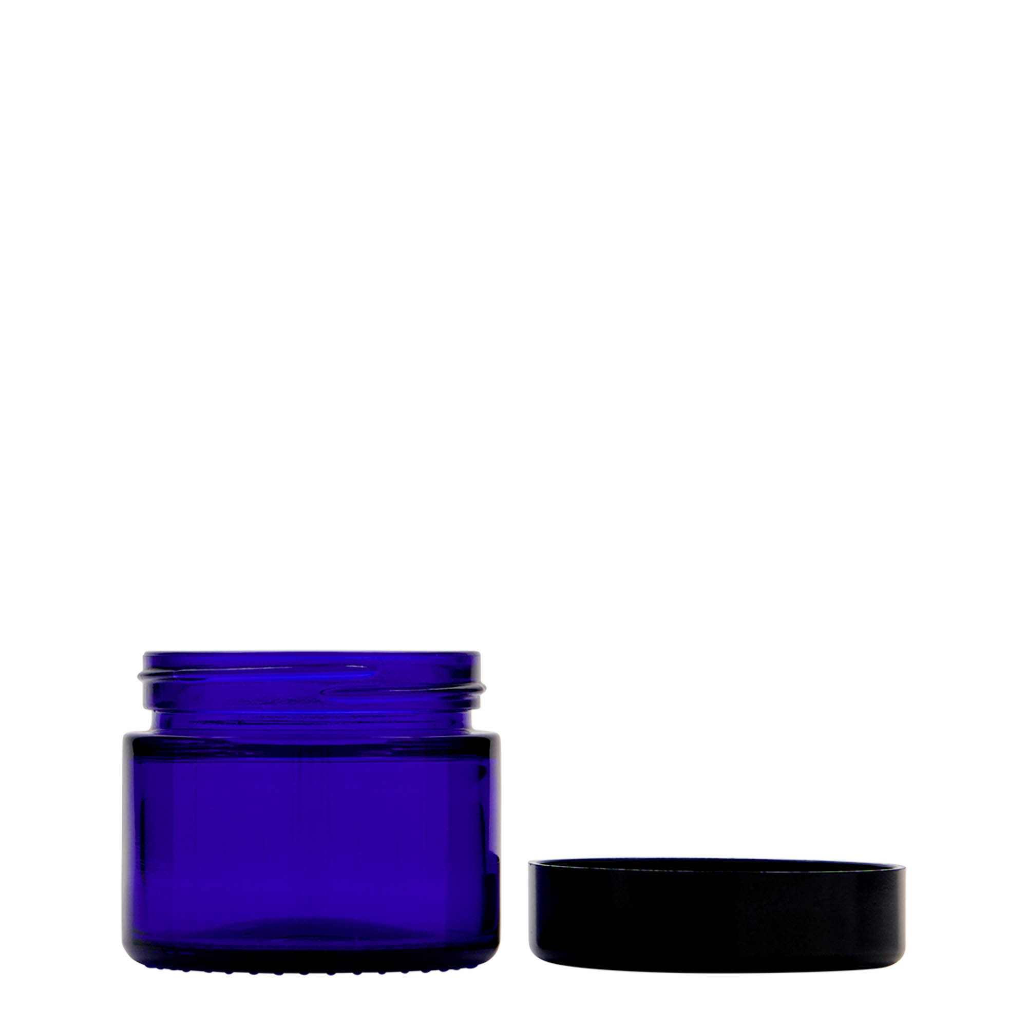 50 ml cosmetic jar 'Blue Edition', glass, royal blue, closure: screw cap