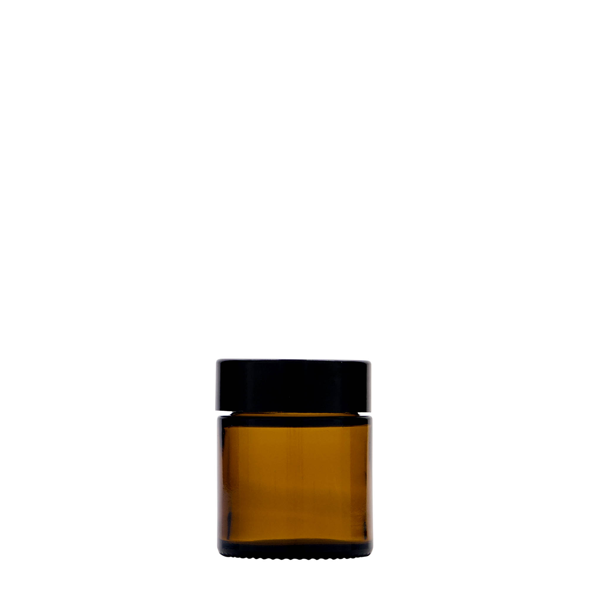 30 ml cosmetic jar 'Brown Line', glass, brown, closure: screw cap