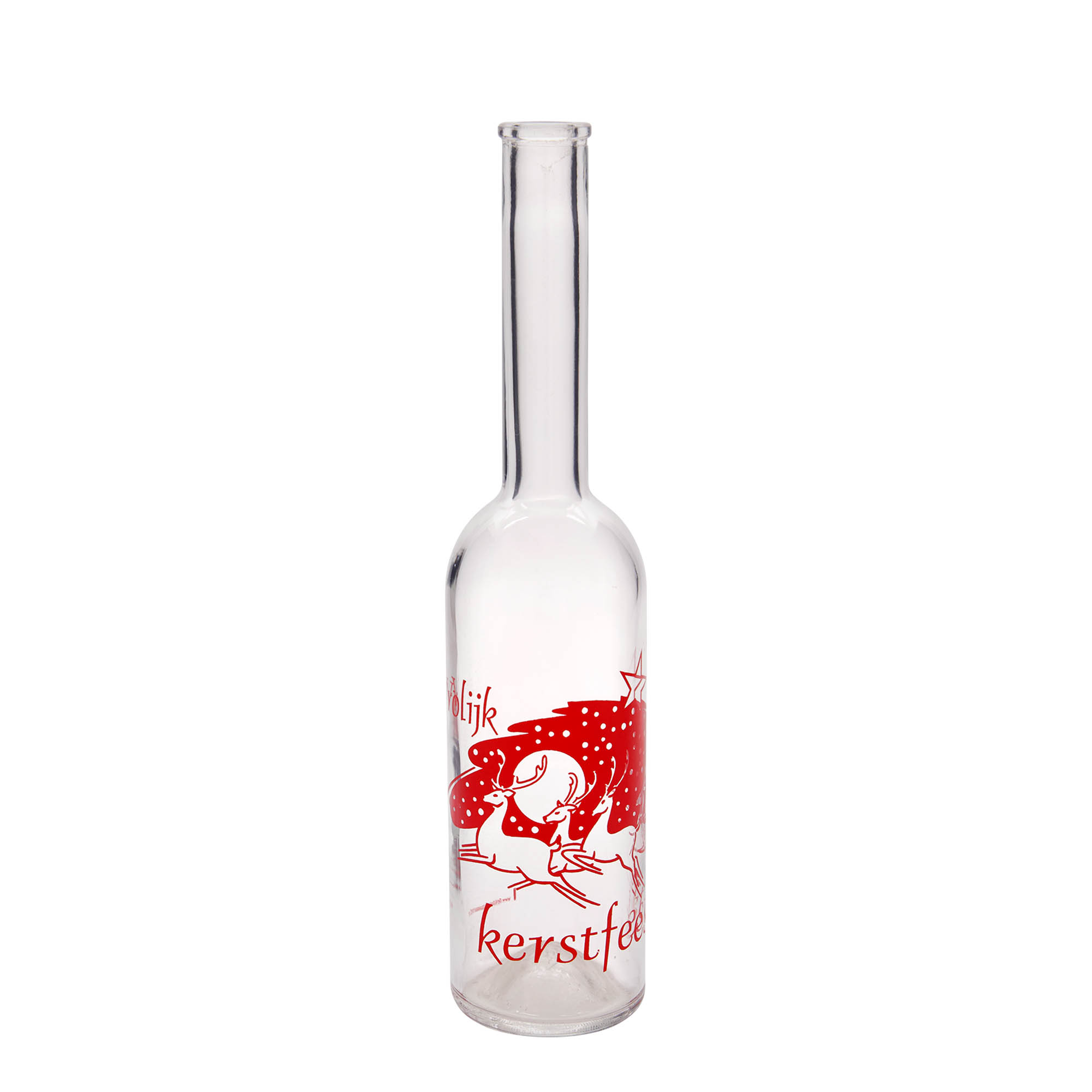 500 ml glass bottle 'Opera', print: Rendieren, closure: cork