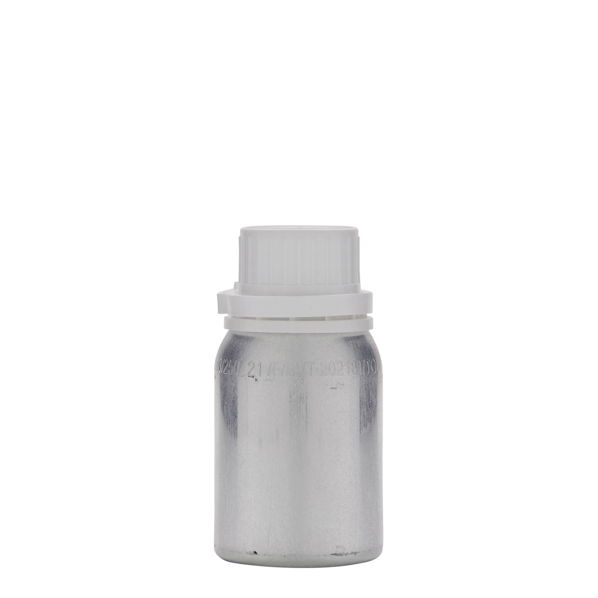 125 ml aluminium bottle, metal, silver, closure: DIN 32