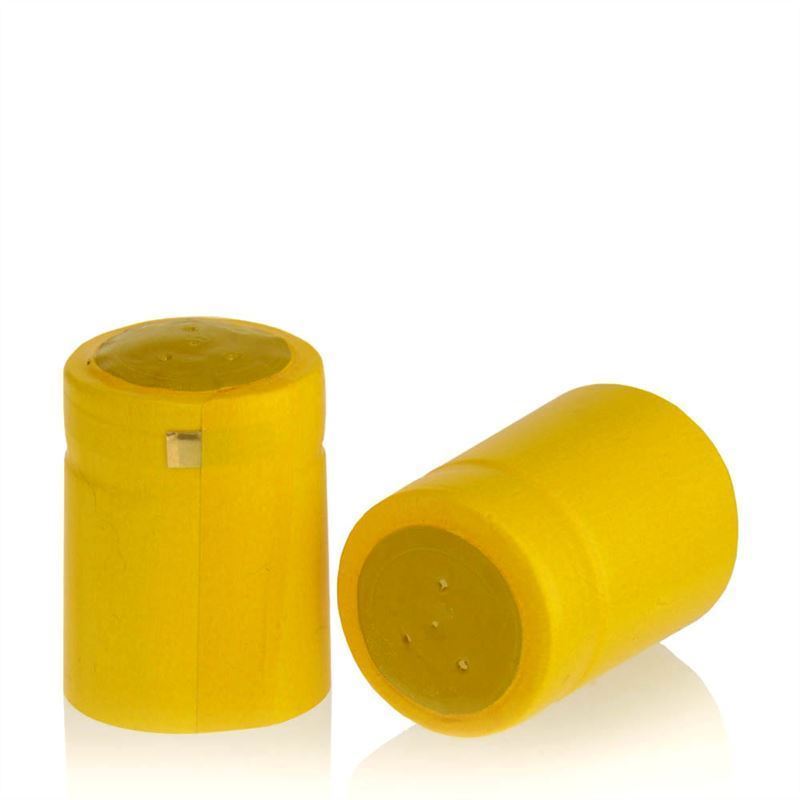 Heat shrink capsule 32x41, PVC plastic, yellow