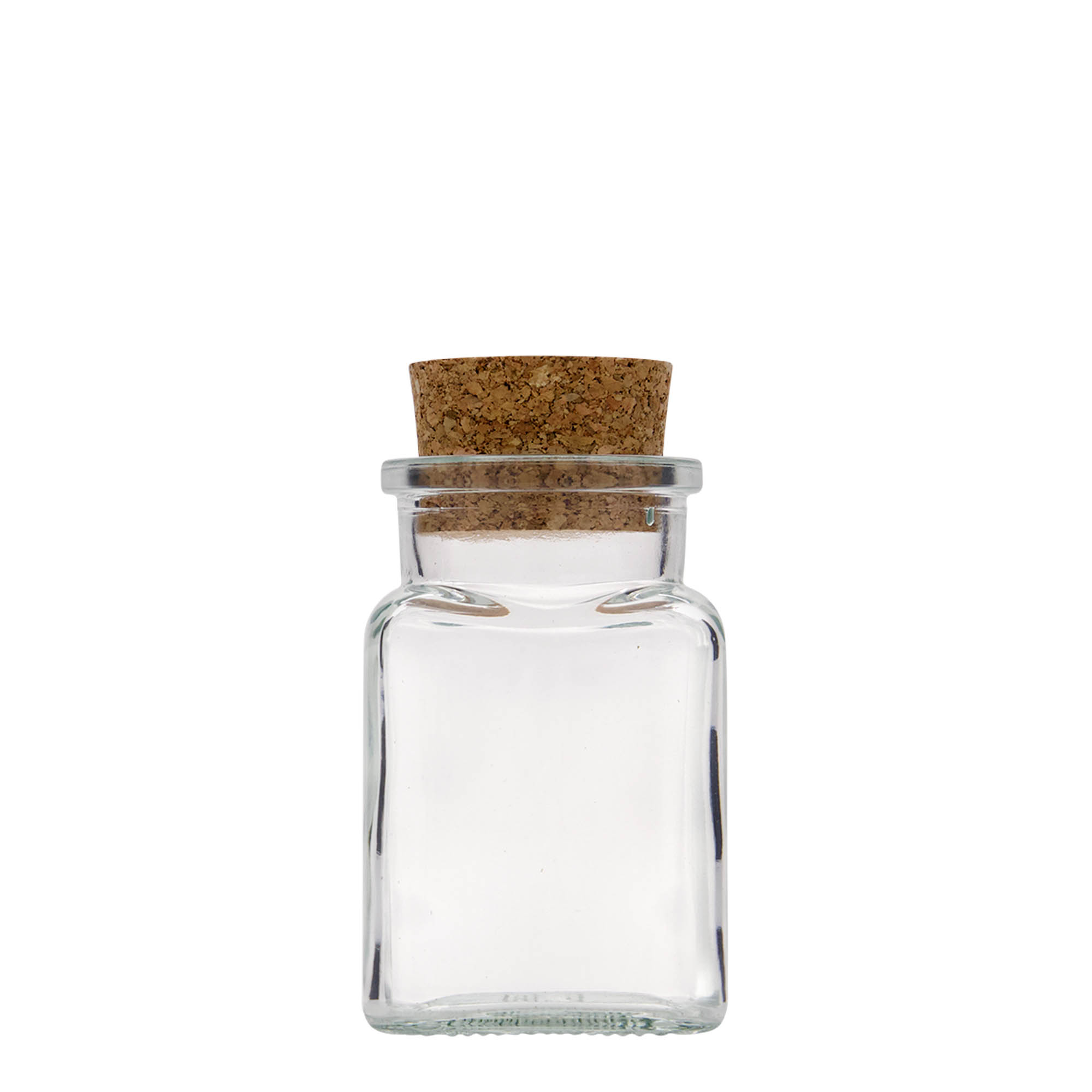 150 ml cork top jar, square, closure: cork