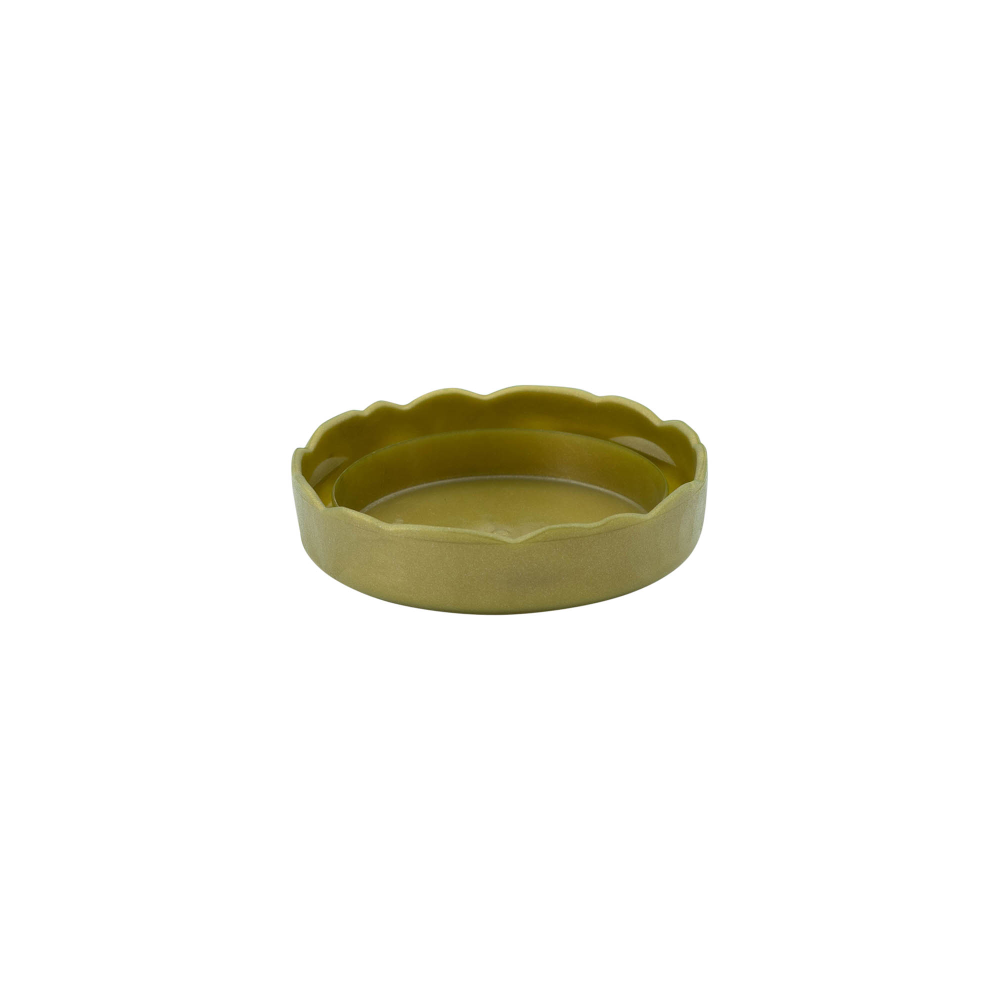 Slip lid for narrow neck ceramic pot, HDPE plastic, gold