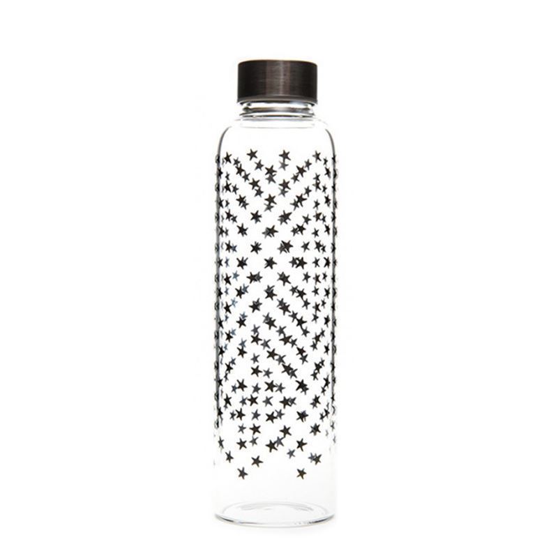 500 ml water bottle 'Perseus', print: black stars, closure: screw cap