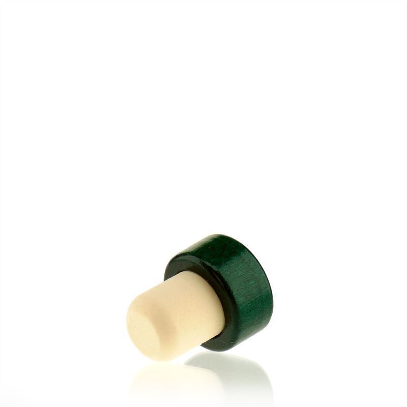 19 mm mushroom cork, wood, green, for opening: cork