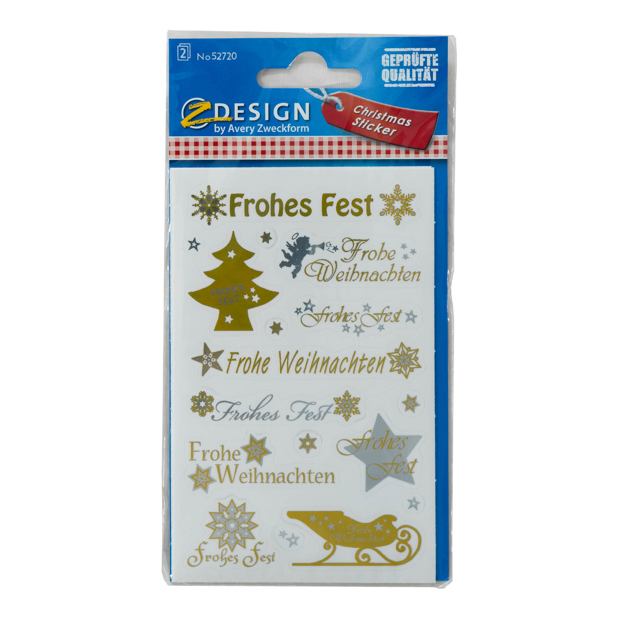 Themed stickers 'Christmas', paper, gold/silver