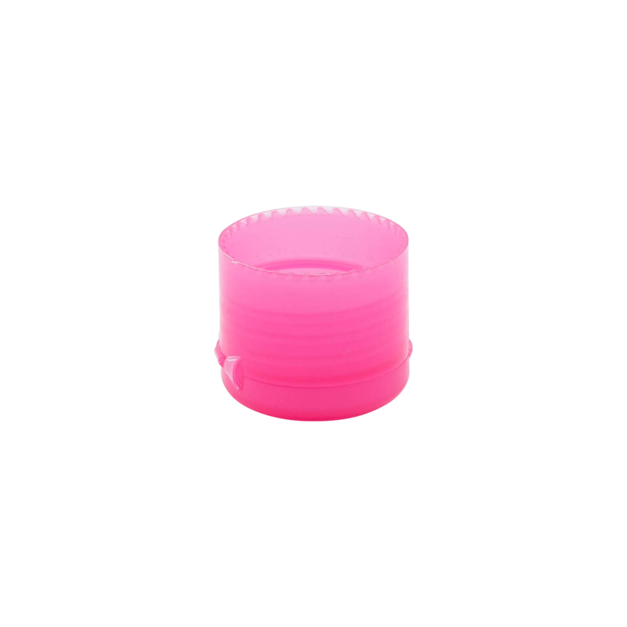 Hinged screw cap, PP plastic, pink, for opening: GPI 24/410