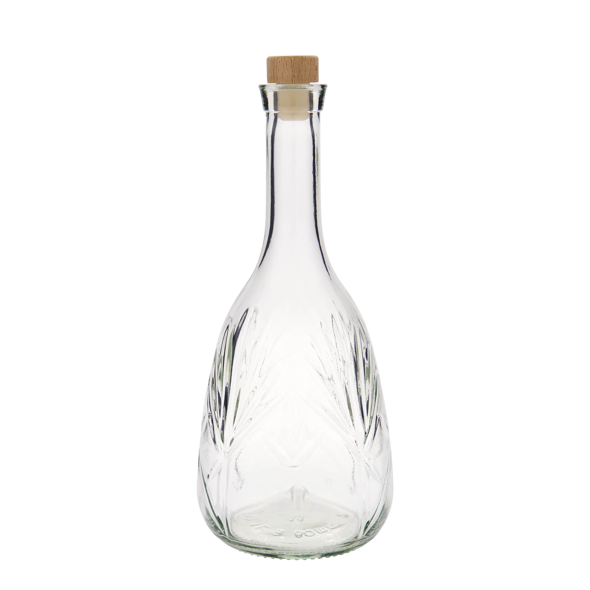 1,000 ml glass bottle 'Reliefa', closure: cork