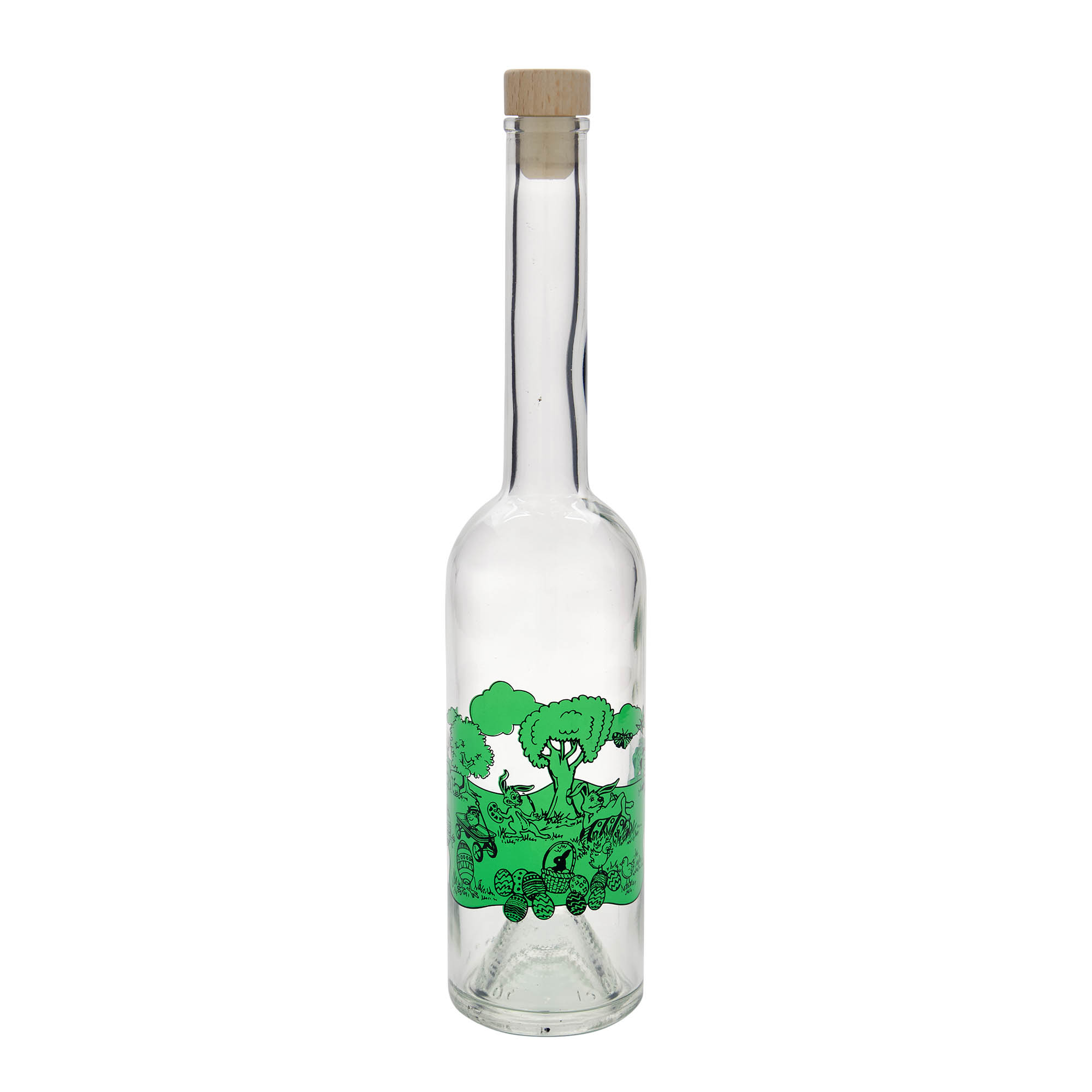 500 ml glass bottle 'Opera', print: Happy Easter, closure: cork