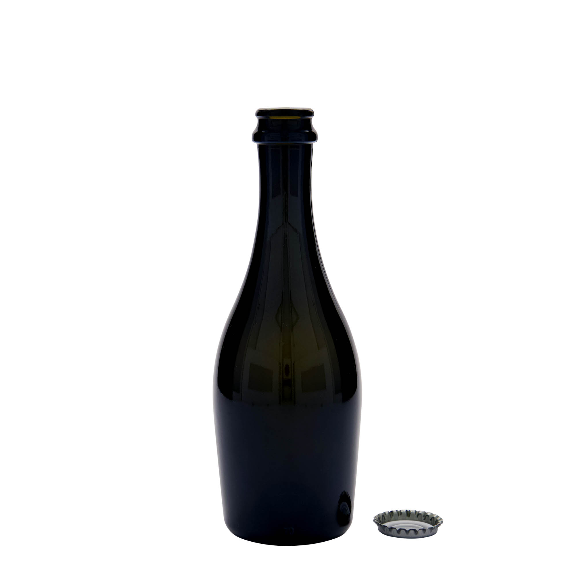 330 ml champagne bottle 'Carmen', glass, antique green, closure: crown caps