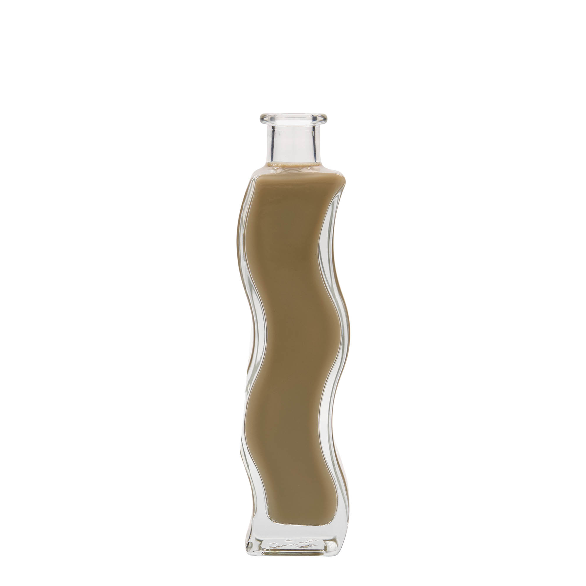 200 ml glass bottle 'Wave', square, closure: cork