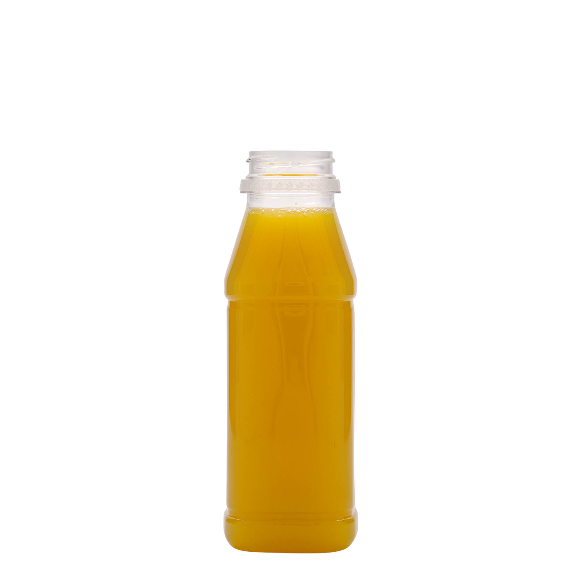 330 ml PET bottle 'Milk and Juice Carré', square, plastic, closure: 38 mm