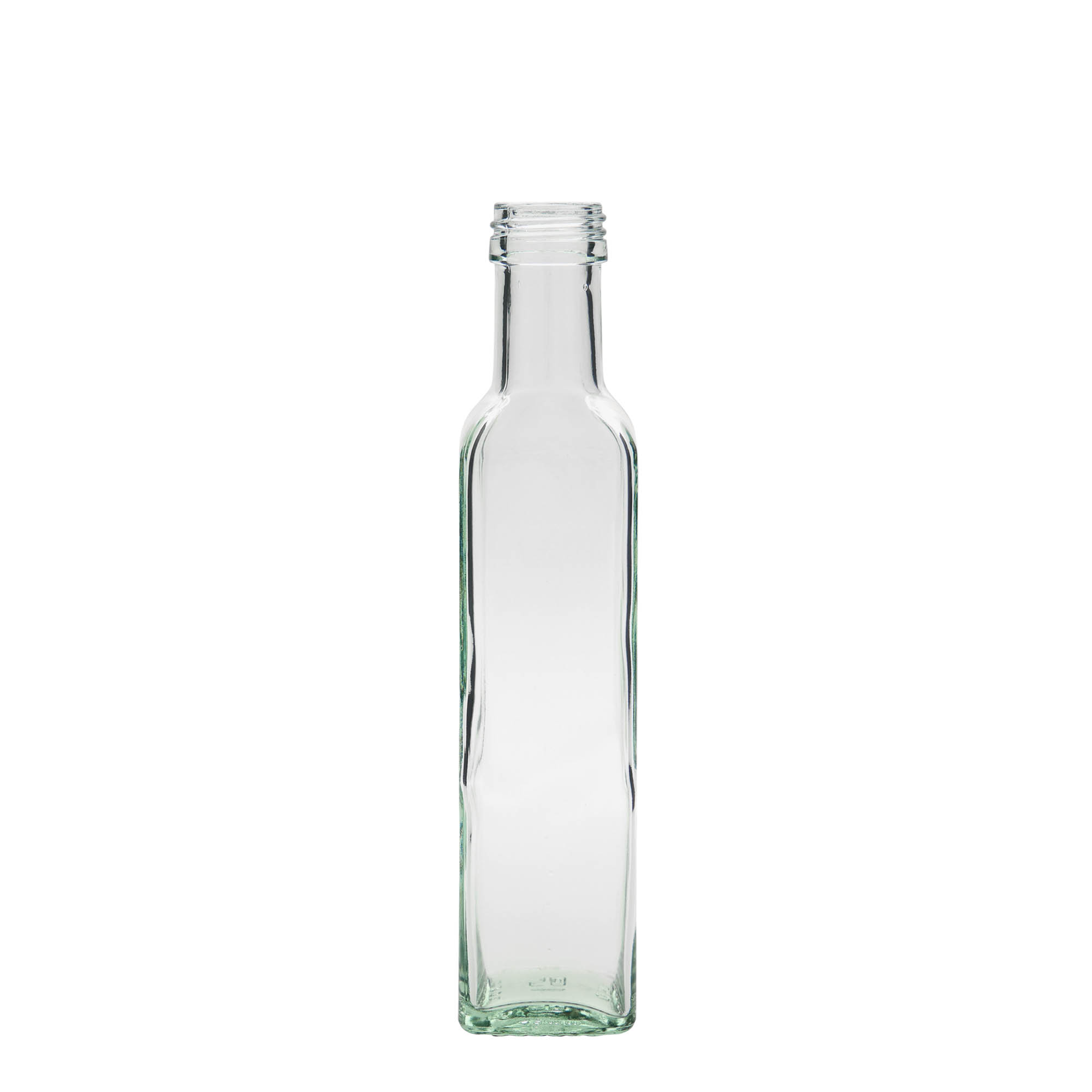 250 ml glass bottle 'Marasca', square, closure: PP 31.5