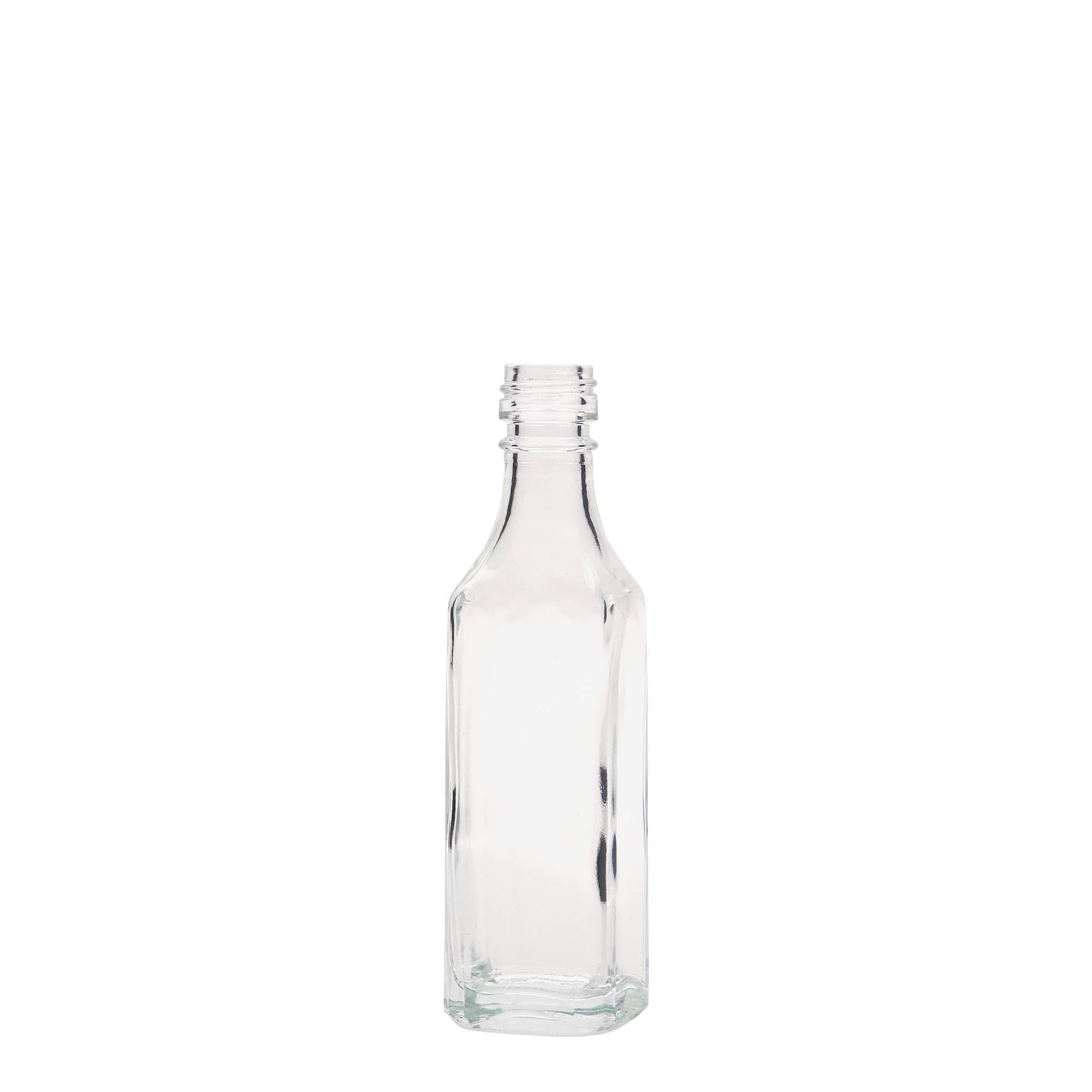 50 ml glass bottle 'Siena', square, closure: PP 18