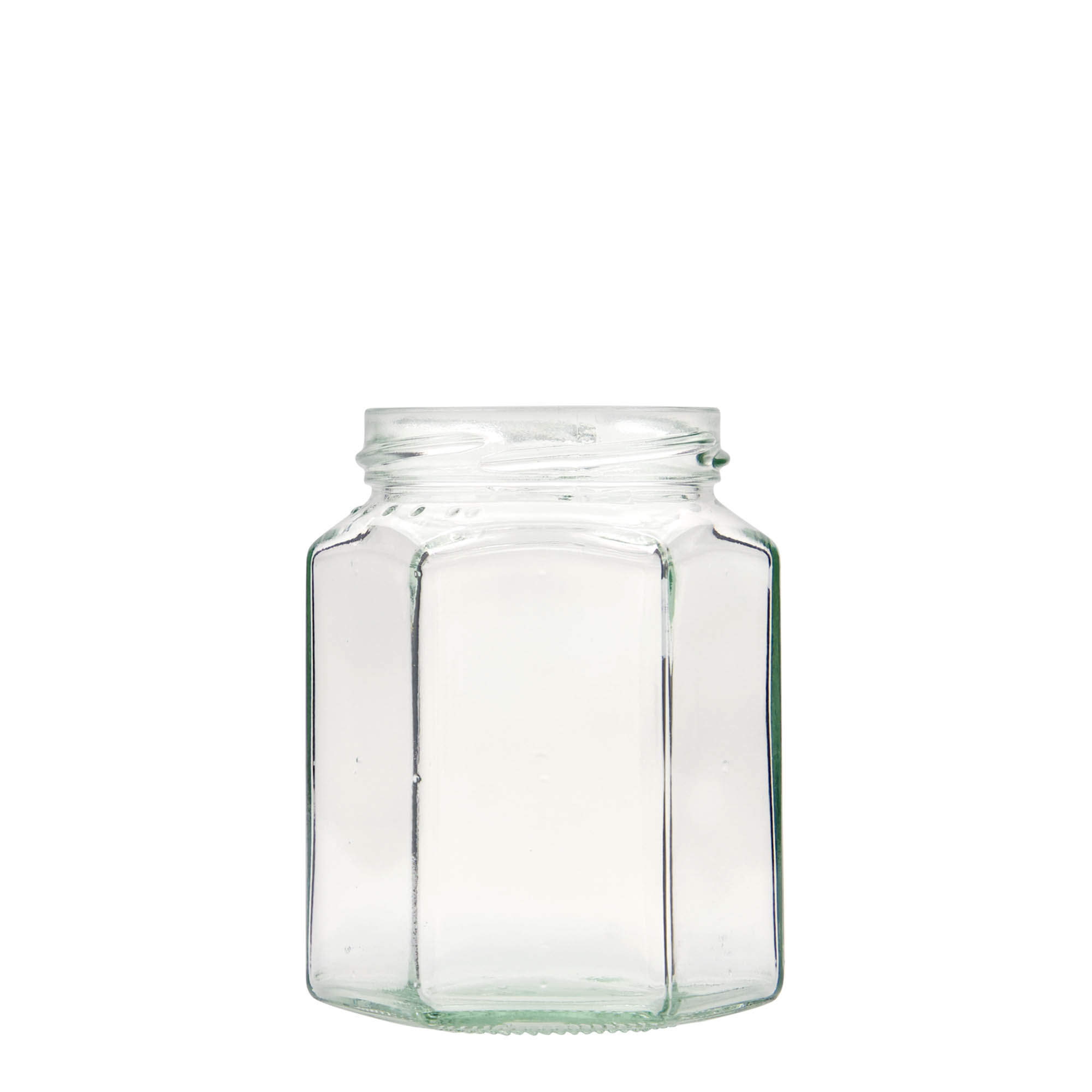 295 ml hexagonal jar, closure: twist off (TO 63)