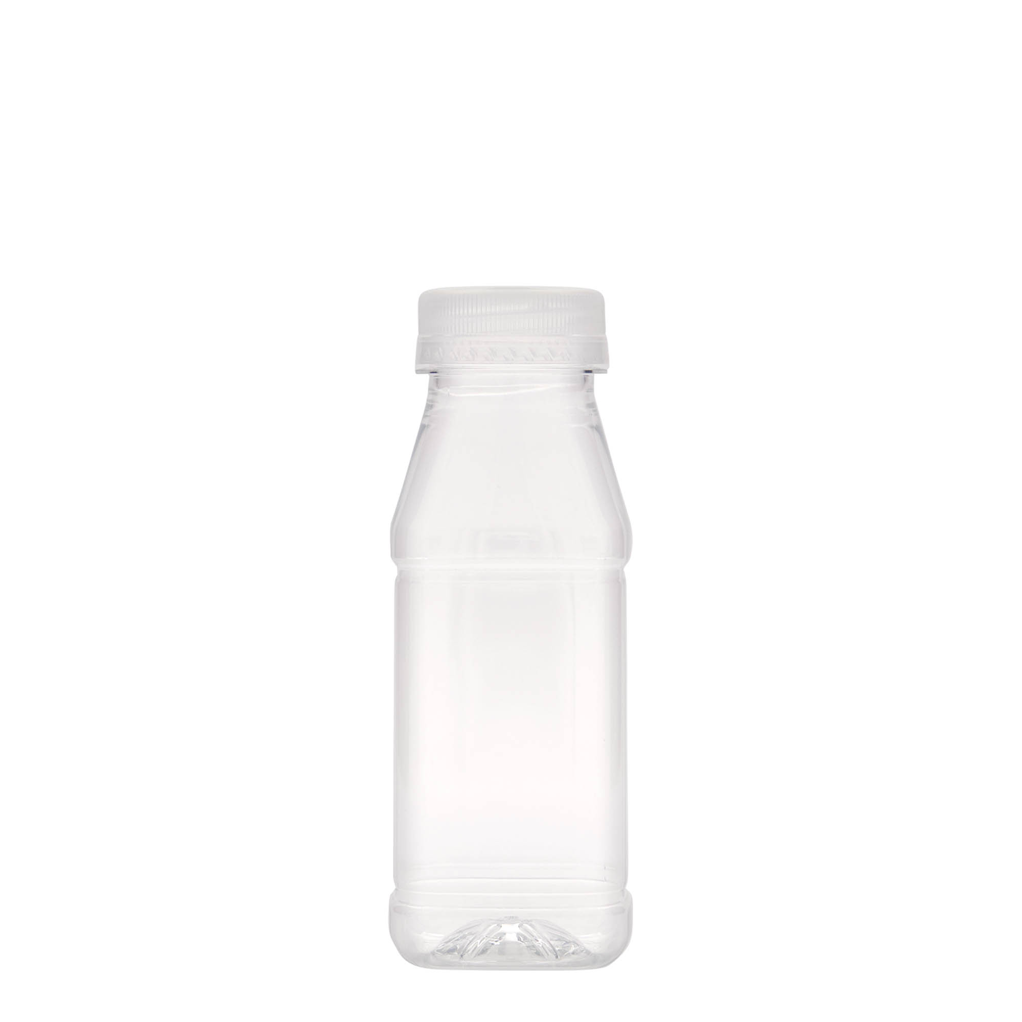 250 ml PET bottle 'Milk and Juice Carré', square, plastic, closure: 38 mm