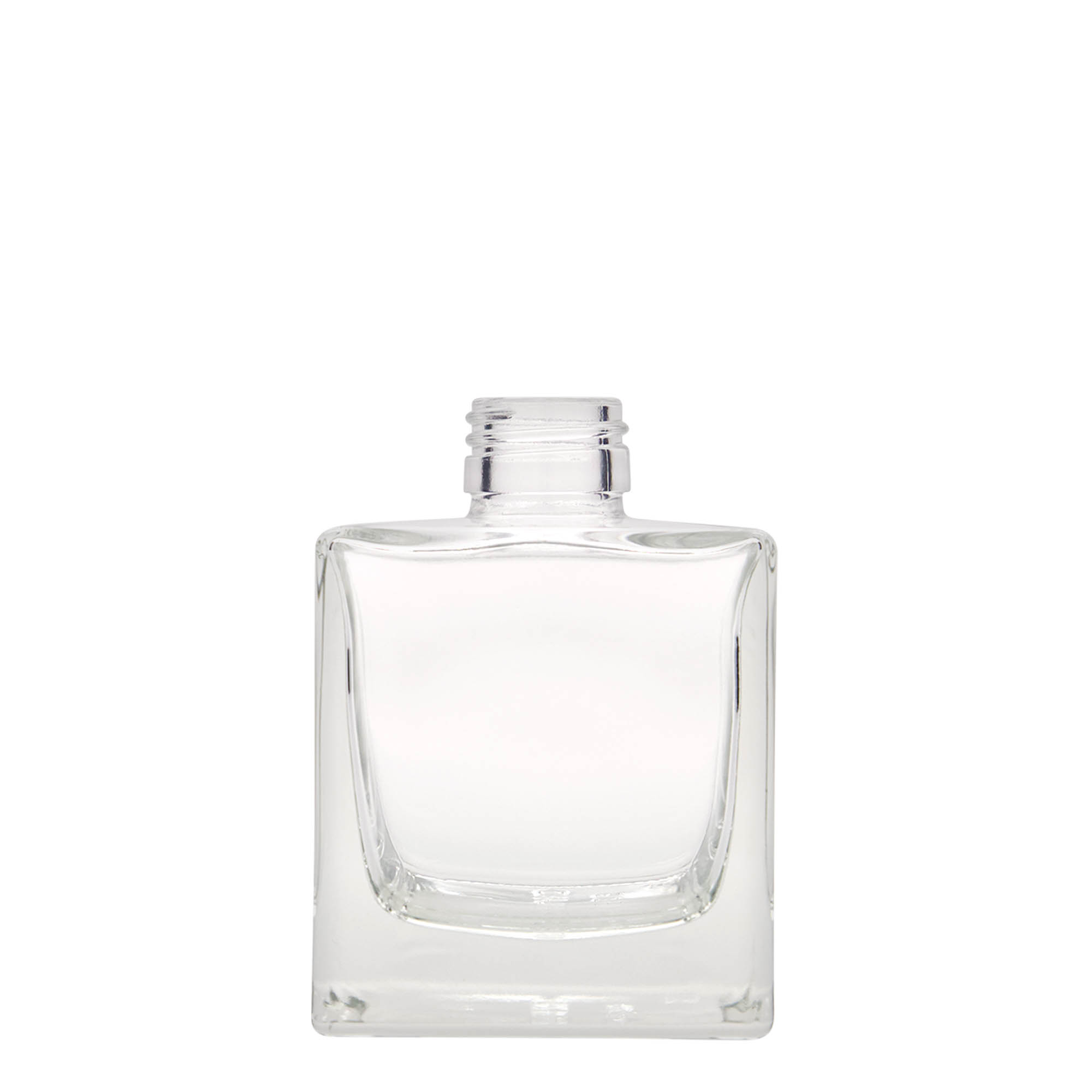 200 ml glass bottle 'Cube', square, closure: PP 28