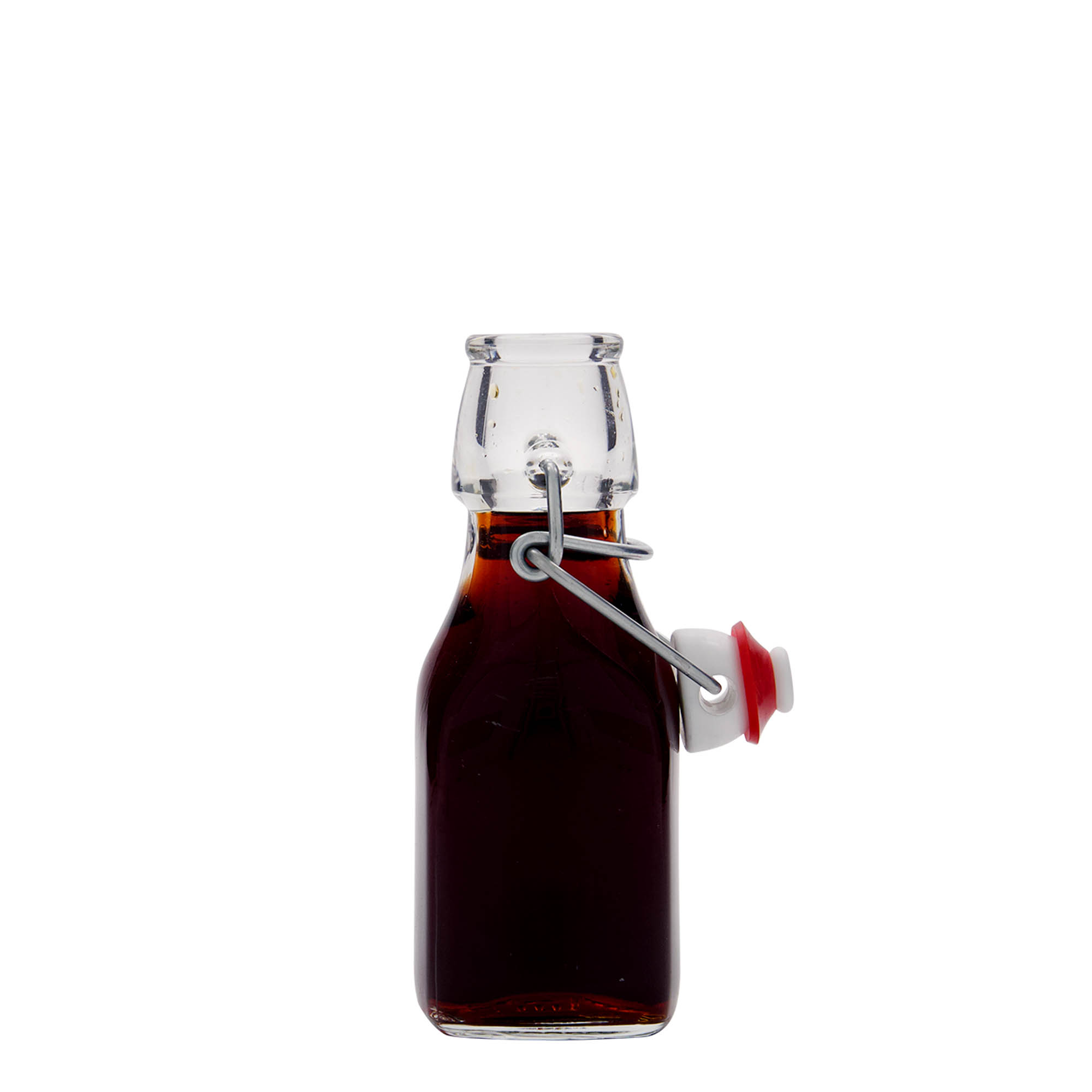 125 ml glass bottle 'Swing', square, closure: swing top